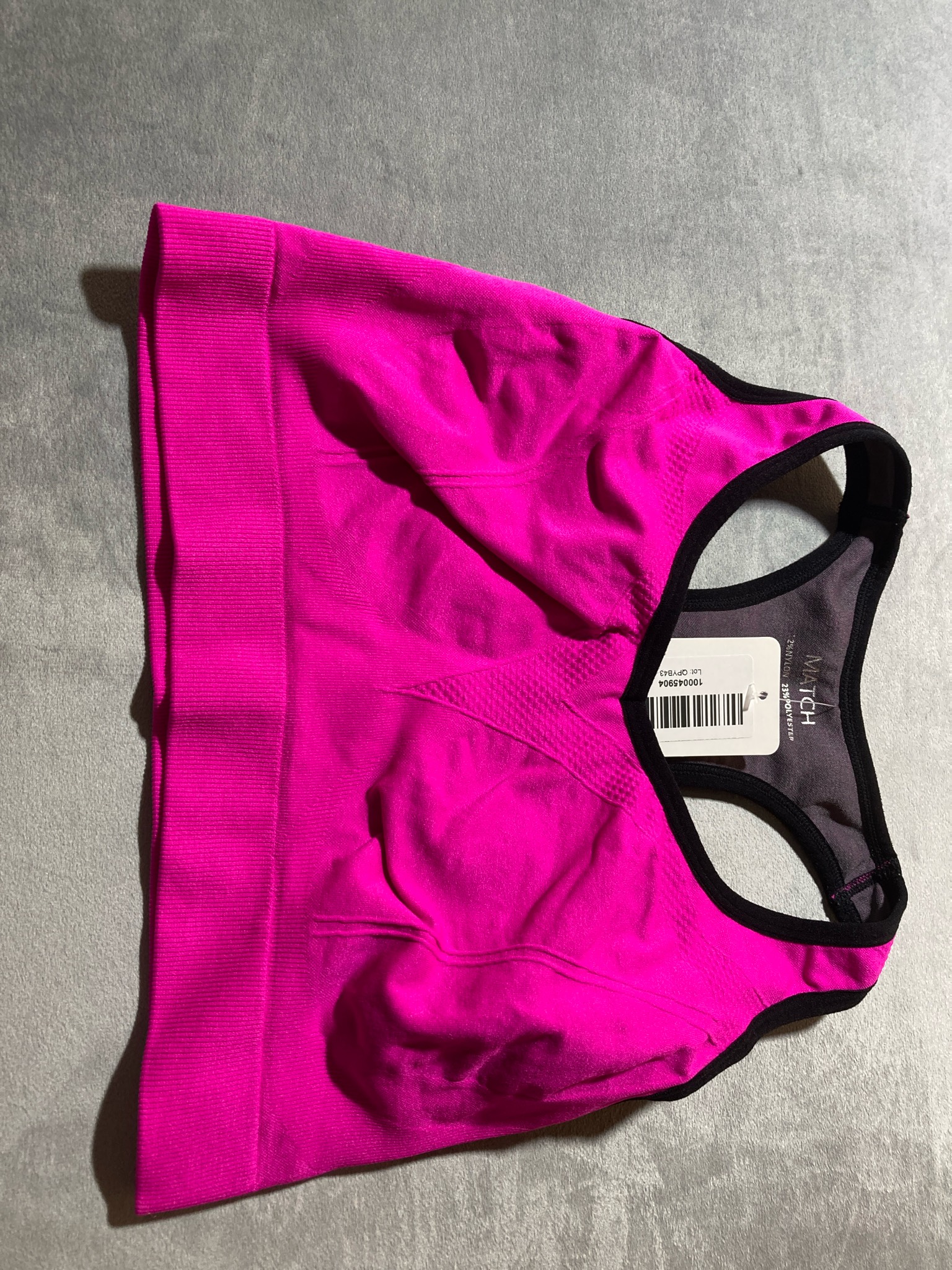 MATCH Magenta Nylon-Blend Sports Bra Size L