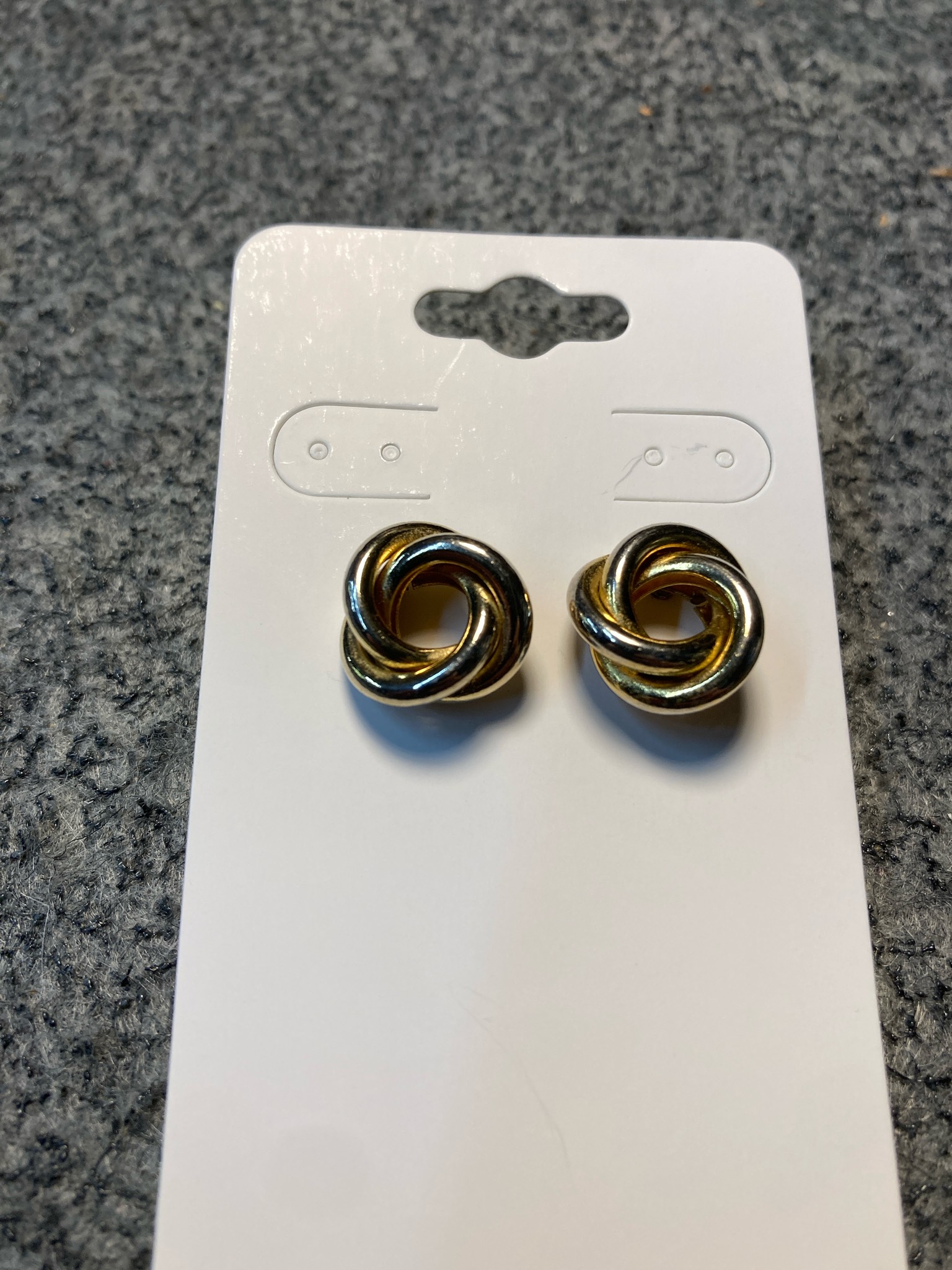 Vintage Gold Tone Knot Stud Earrings