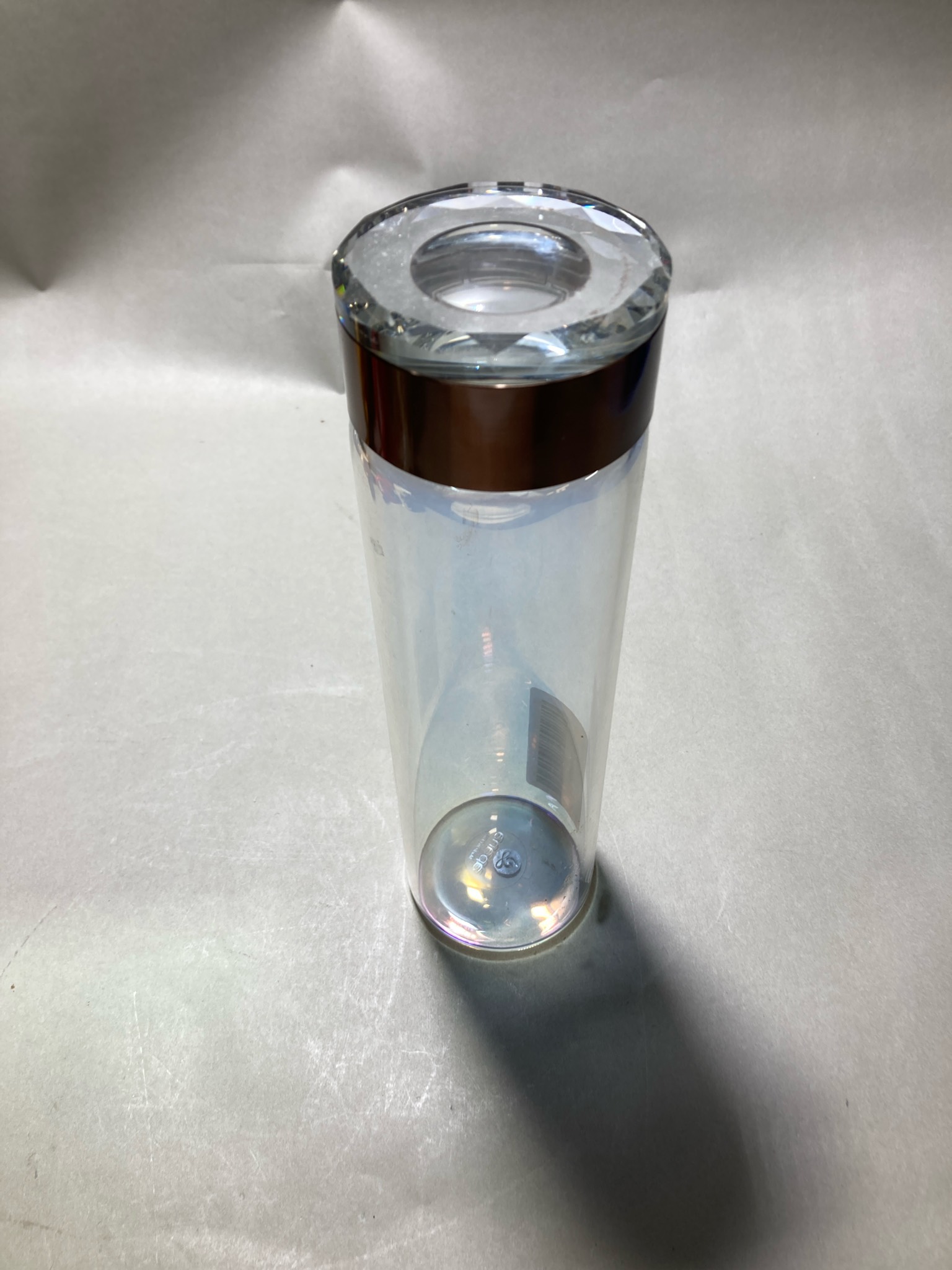 Clear Faceted Top Candle Holder