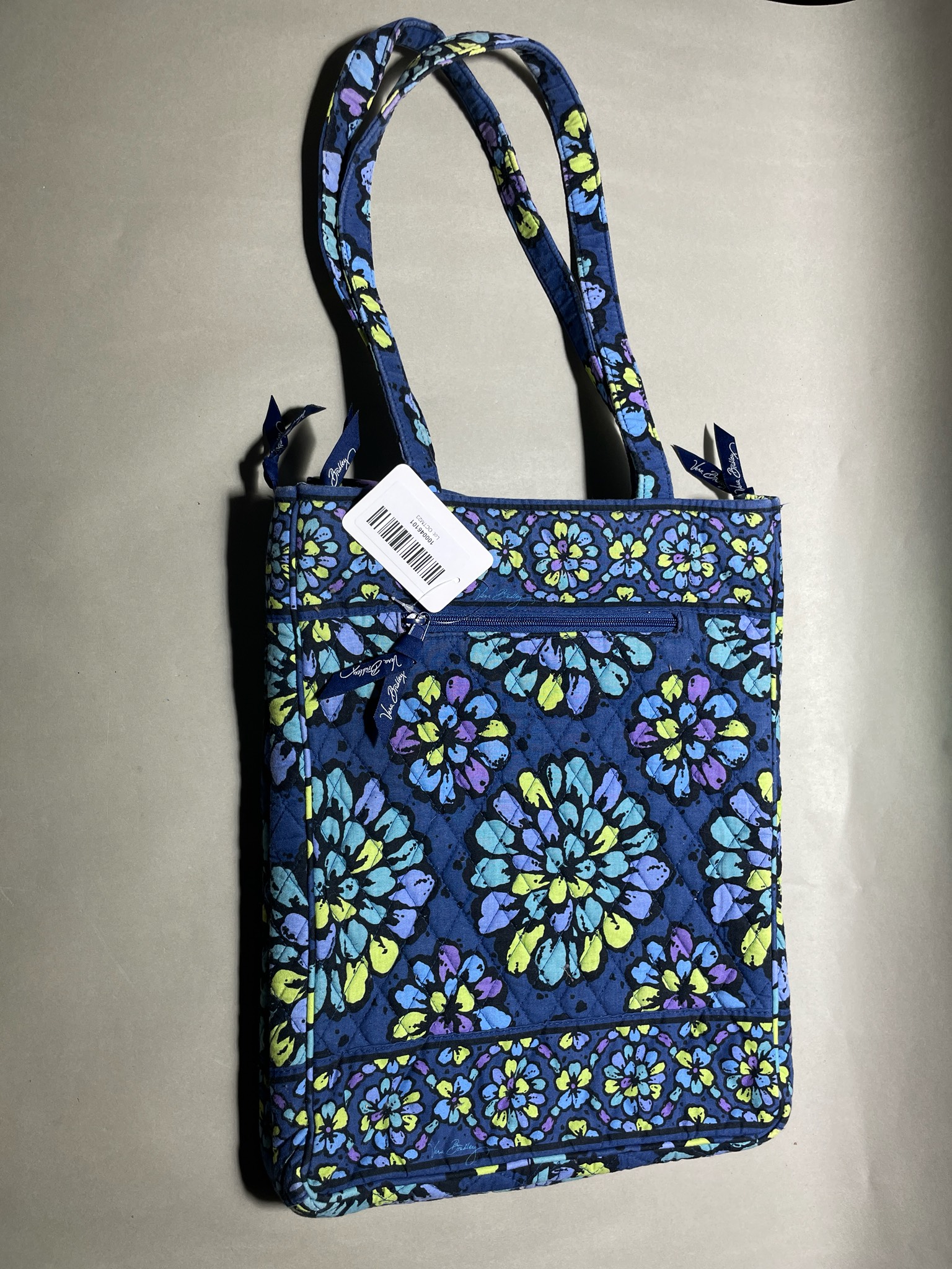 Vera Bradley Navy Quilted Floral Tote