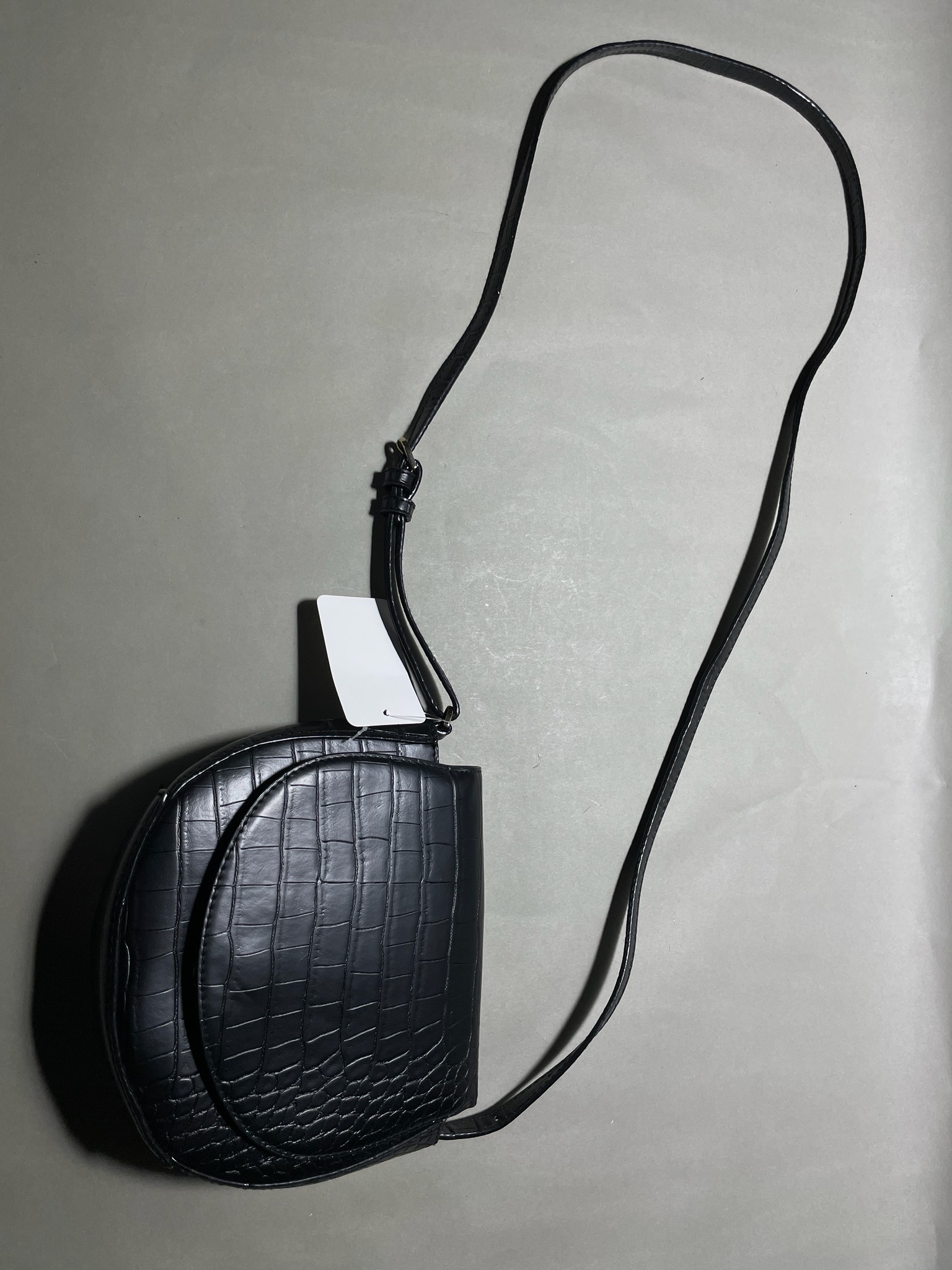 A New Day Black Croc-Embossed Crossbody Bag