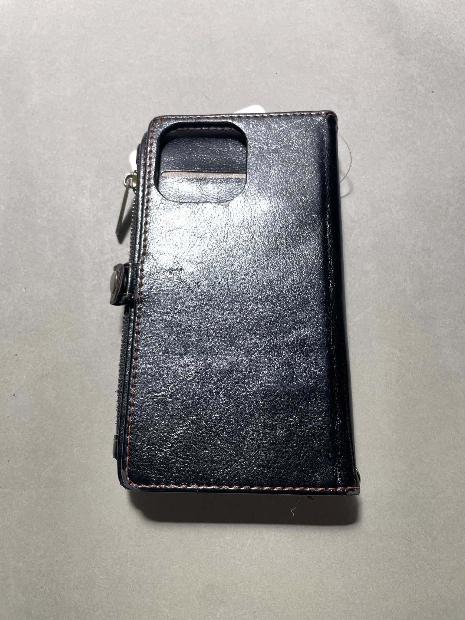 MincYB Black Zippered Folio Phone Wallet