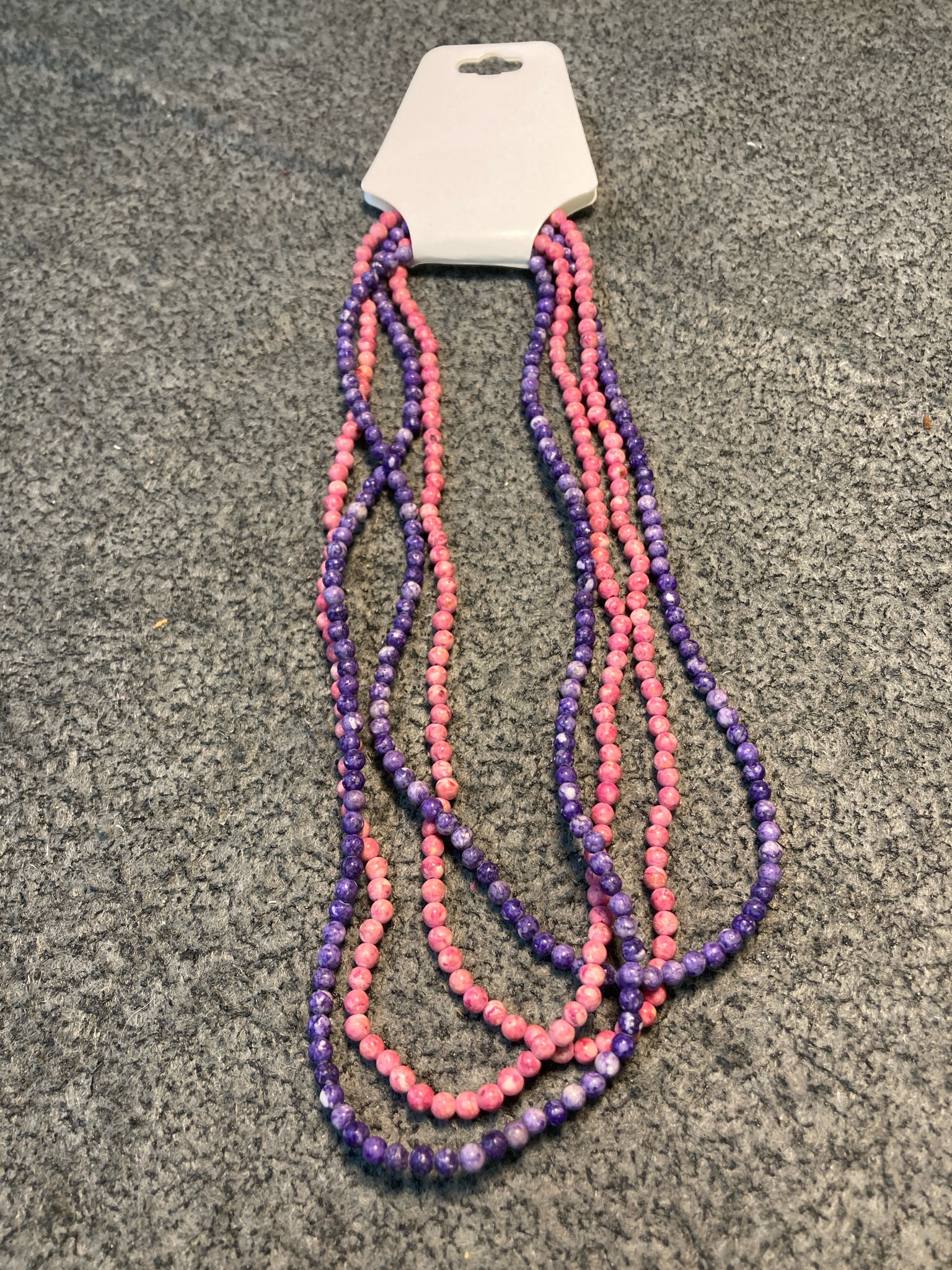 Purple and Pink Beaded Necklace