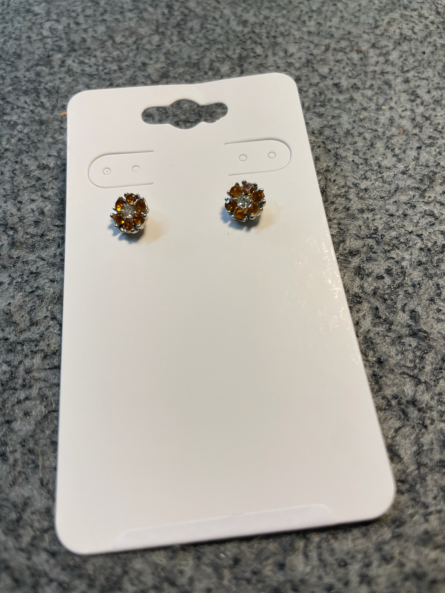 Amber Floral Cluster Stud Earrings