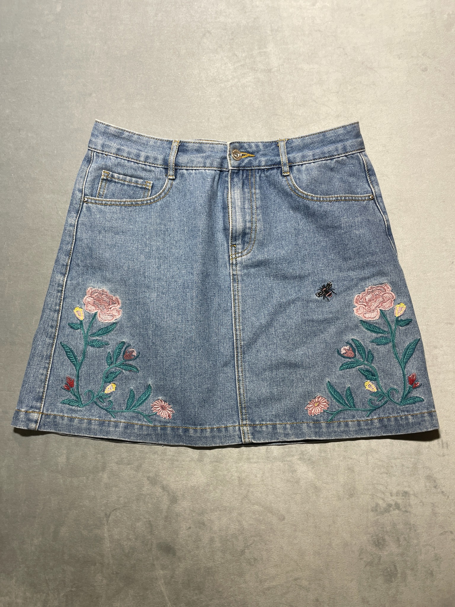 Zolla Denim Light Blue Denim Mini Skirt Size L