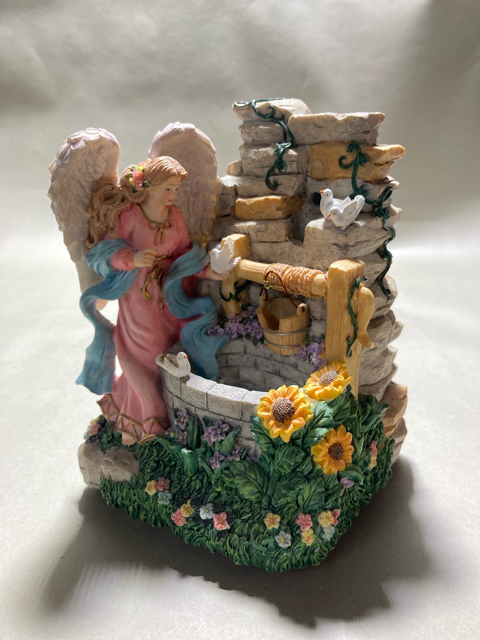 Pink Painted Angel Figurine