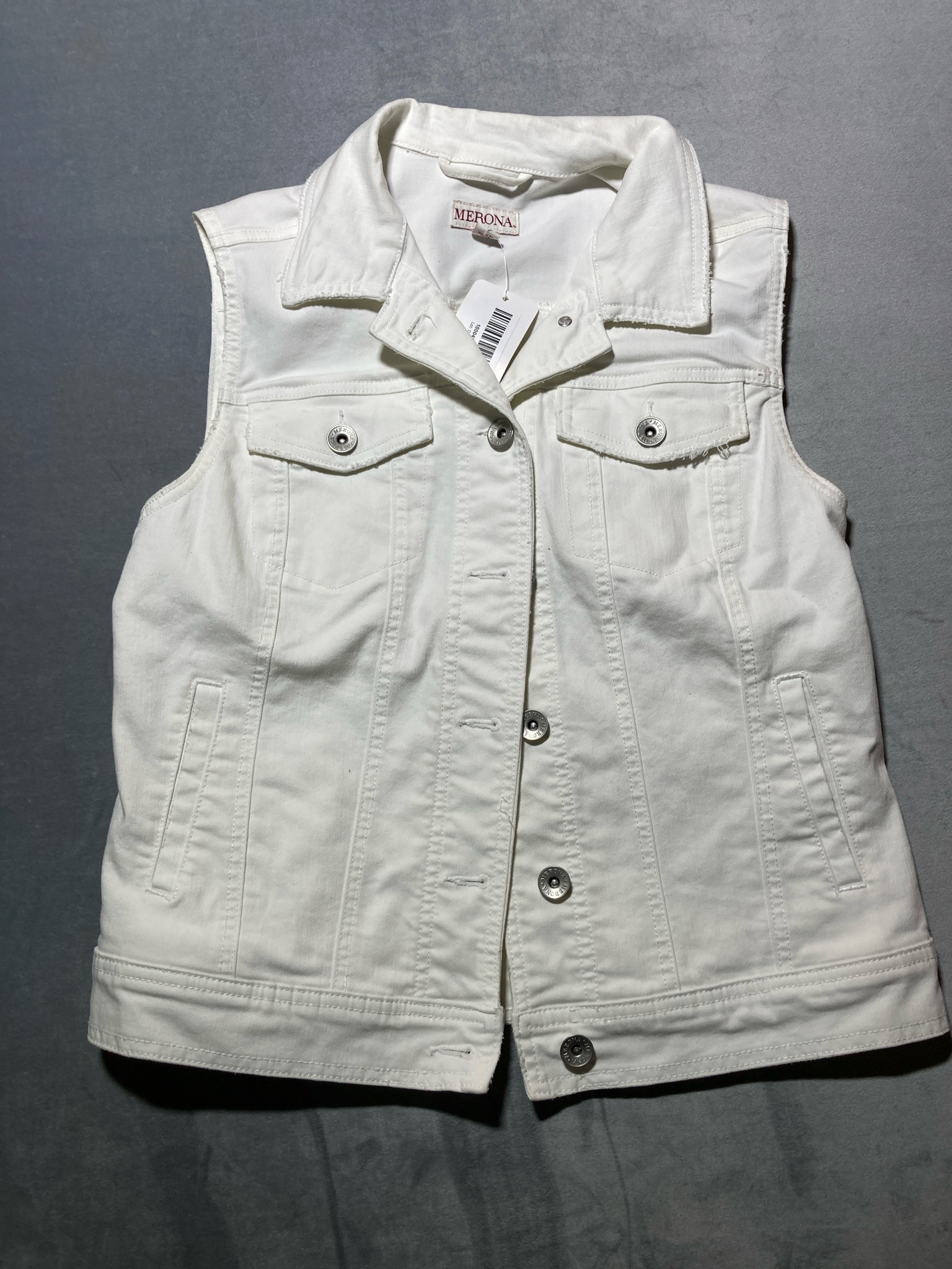Merona White Cotton Blend Vest Size M