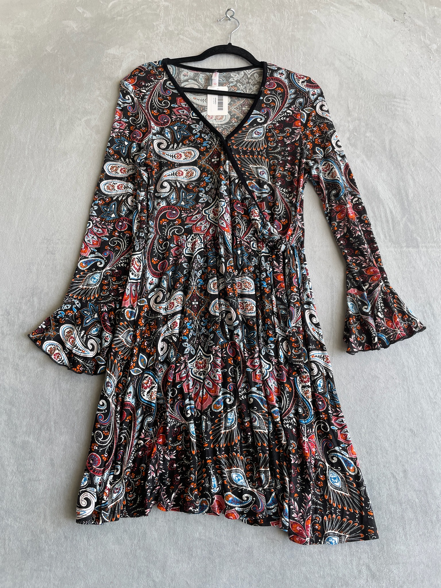 Xhilaration Black Paisley Knit Dress