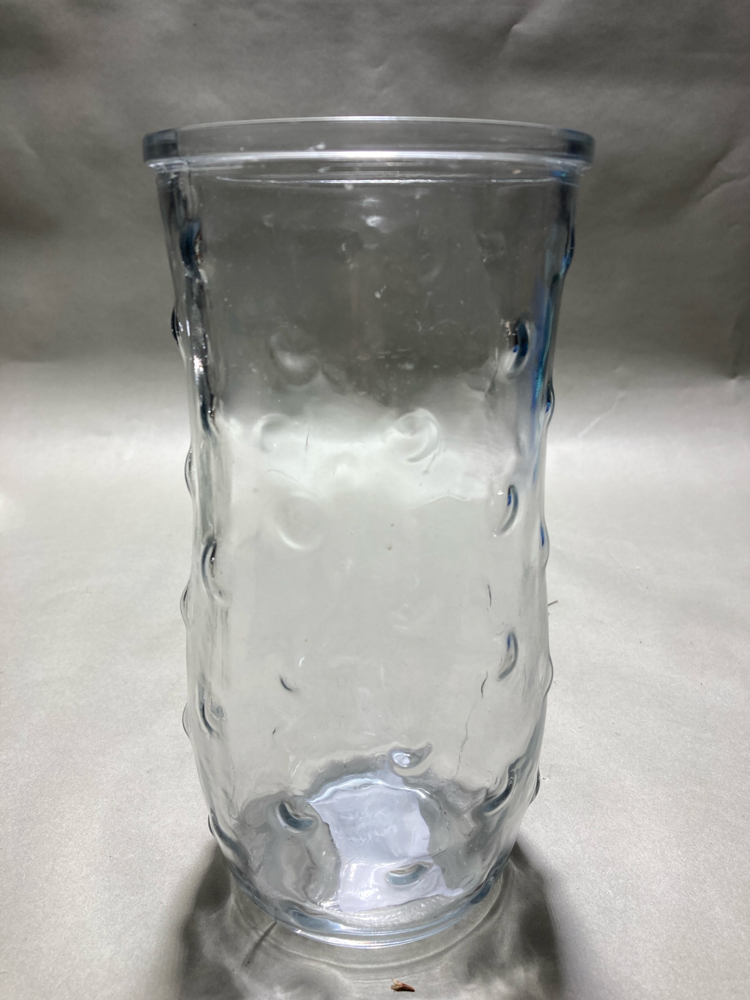 Clear Textured Glass Vase