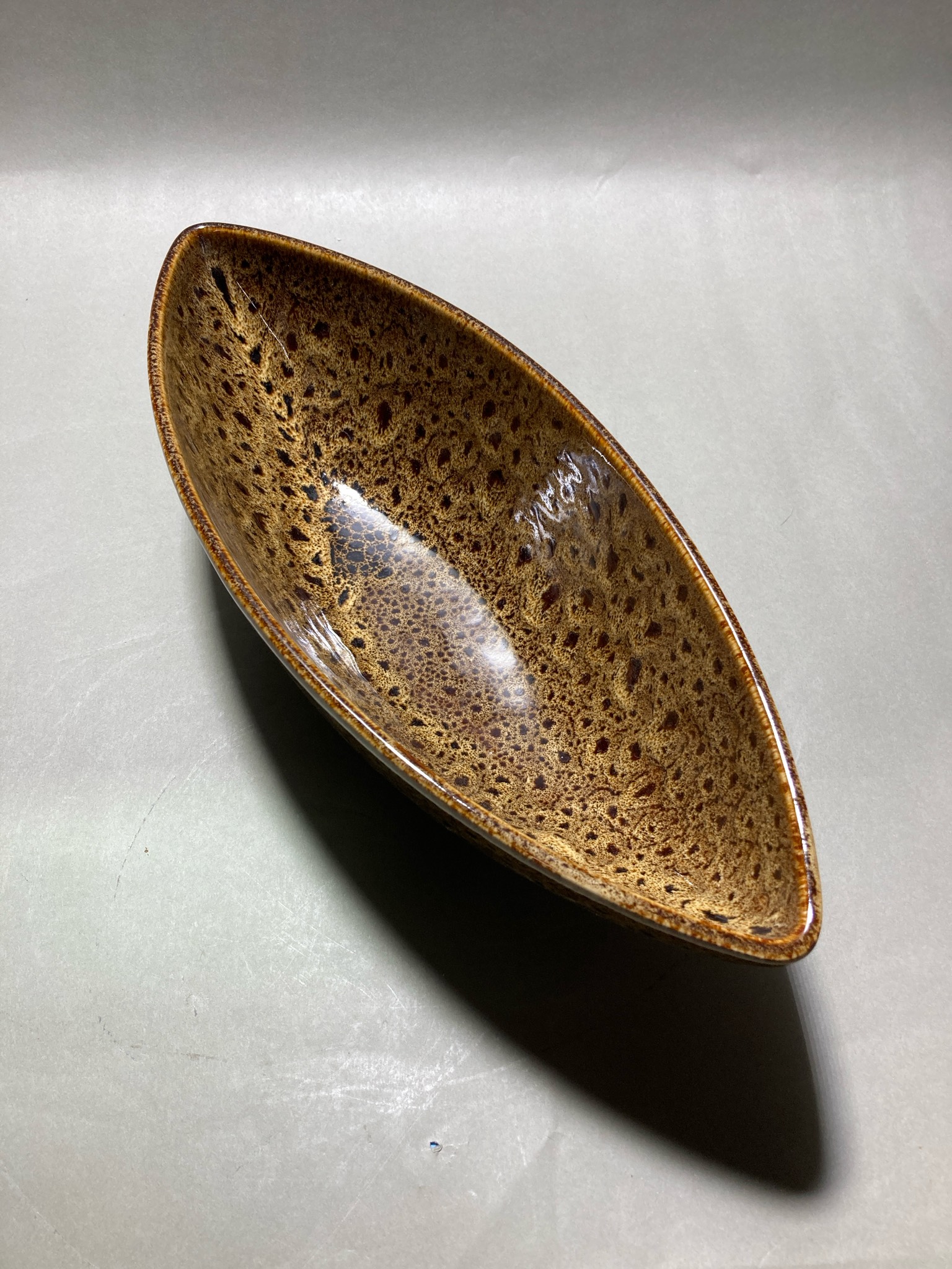 Hosley Brown Speckled Oval Serving Bowl