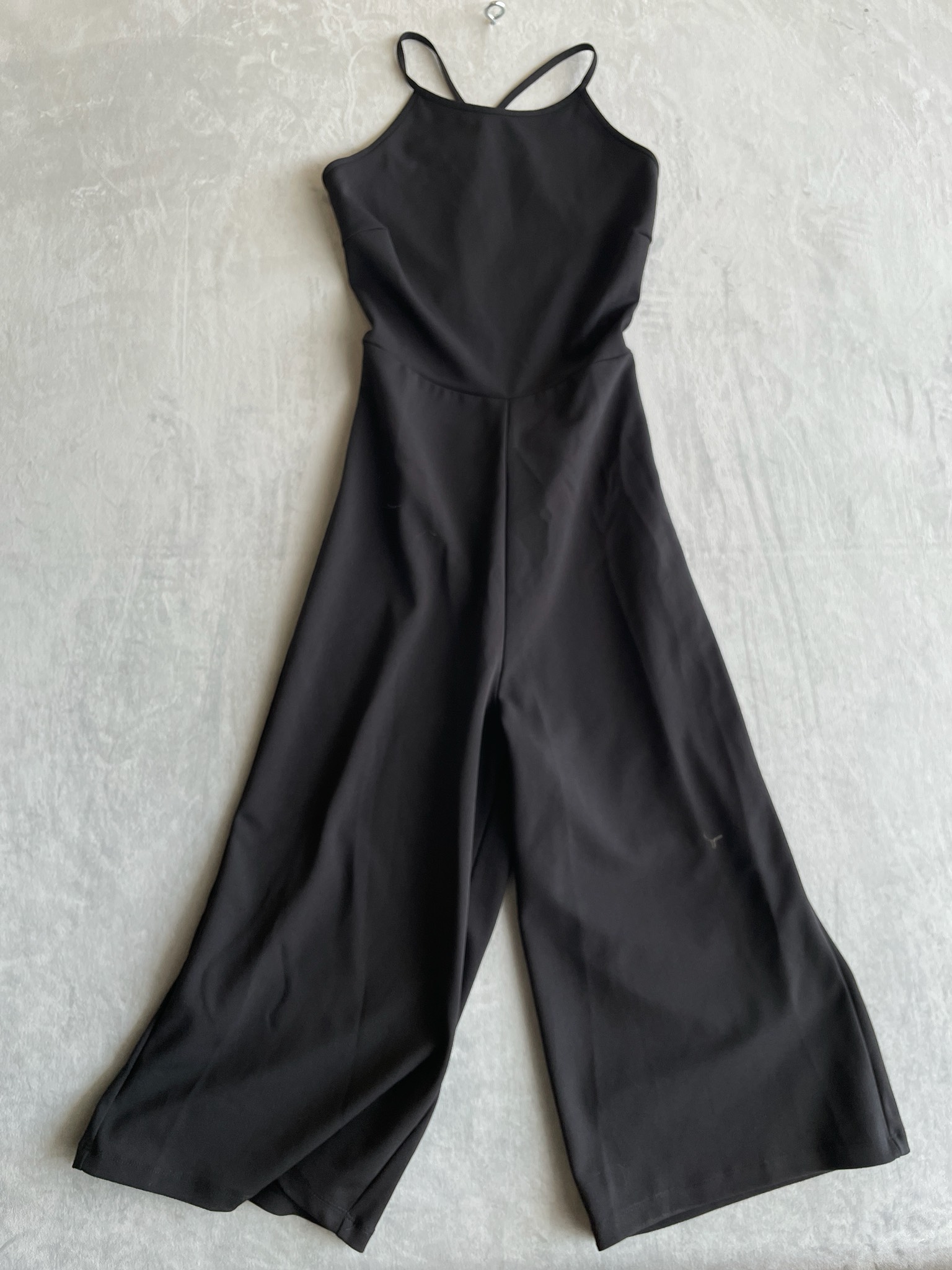 Love Tree Black Lace-Trim Knit Jumpsuit Size M