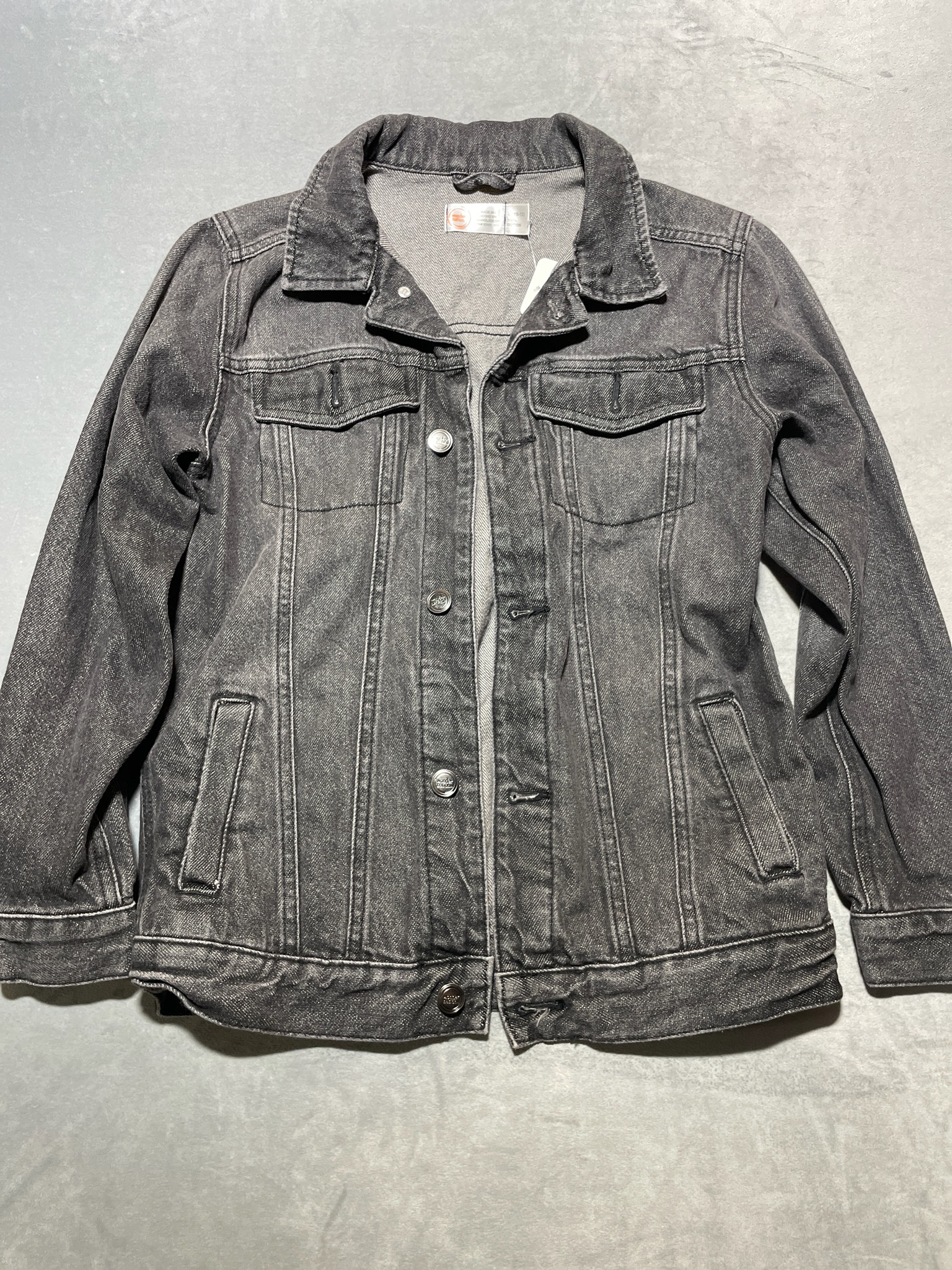 Wonder Nation Charcoal Denim Trucker Jacket Size L (10-12)