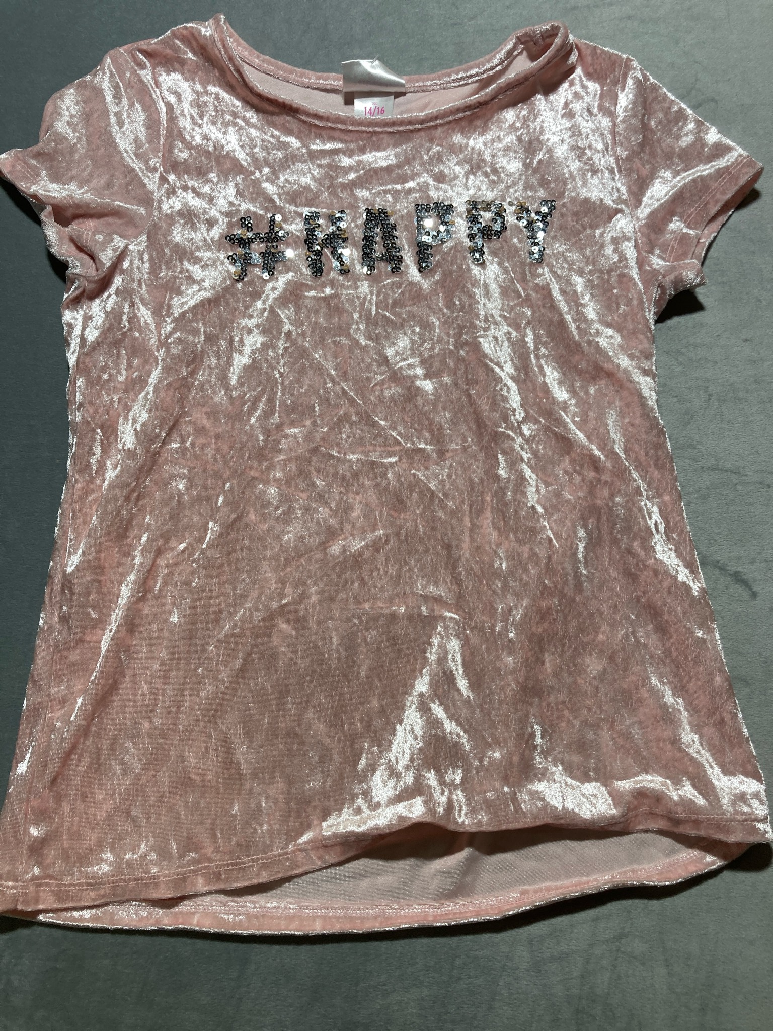 extremely me! Light Pink Velvet Shirt Size 14/16