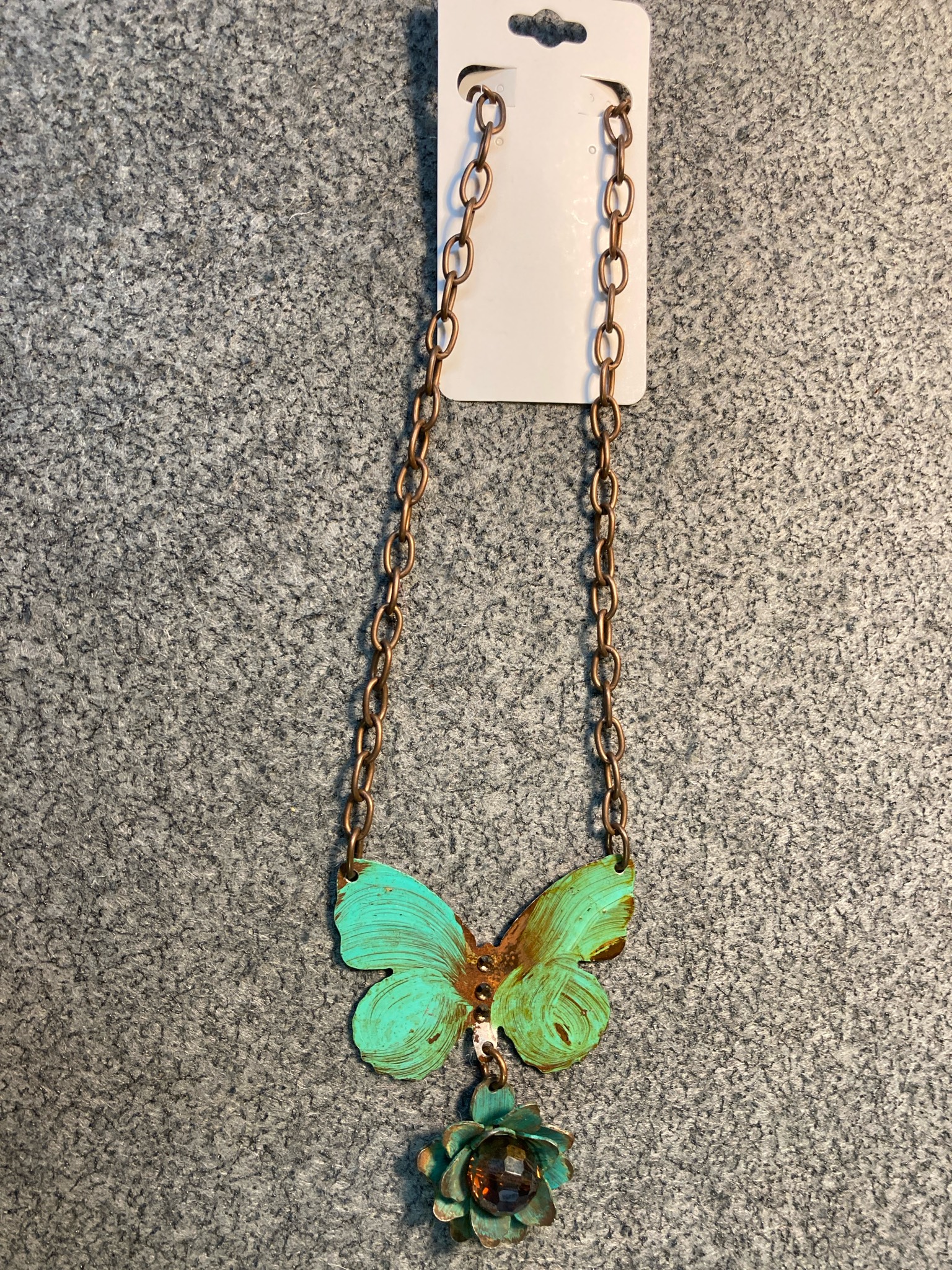 Turquoise Butterfly Pendant Necklace