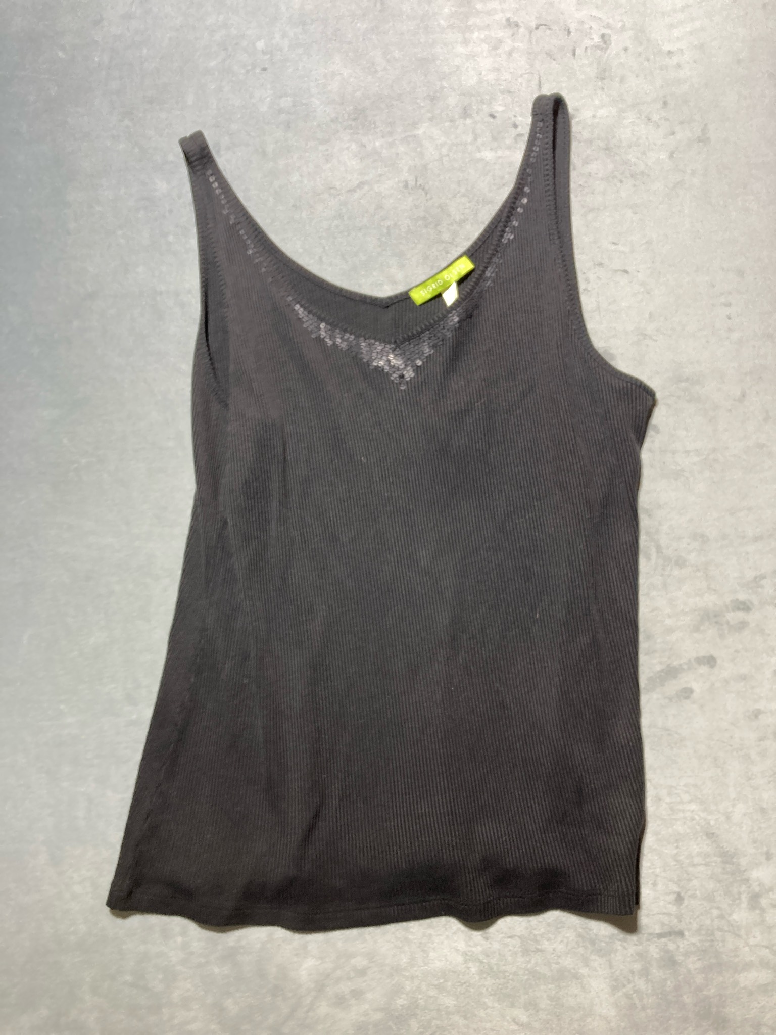 Sigrid Olsen Black Silk-Cotton Blend Cami Size XL