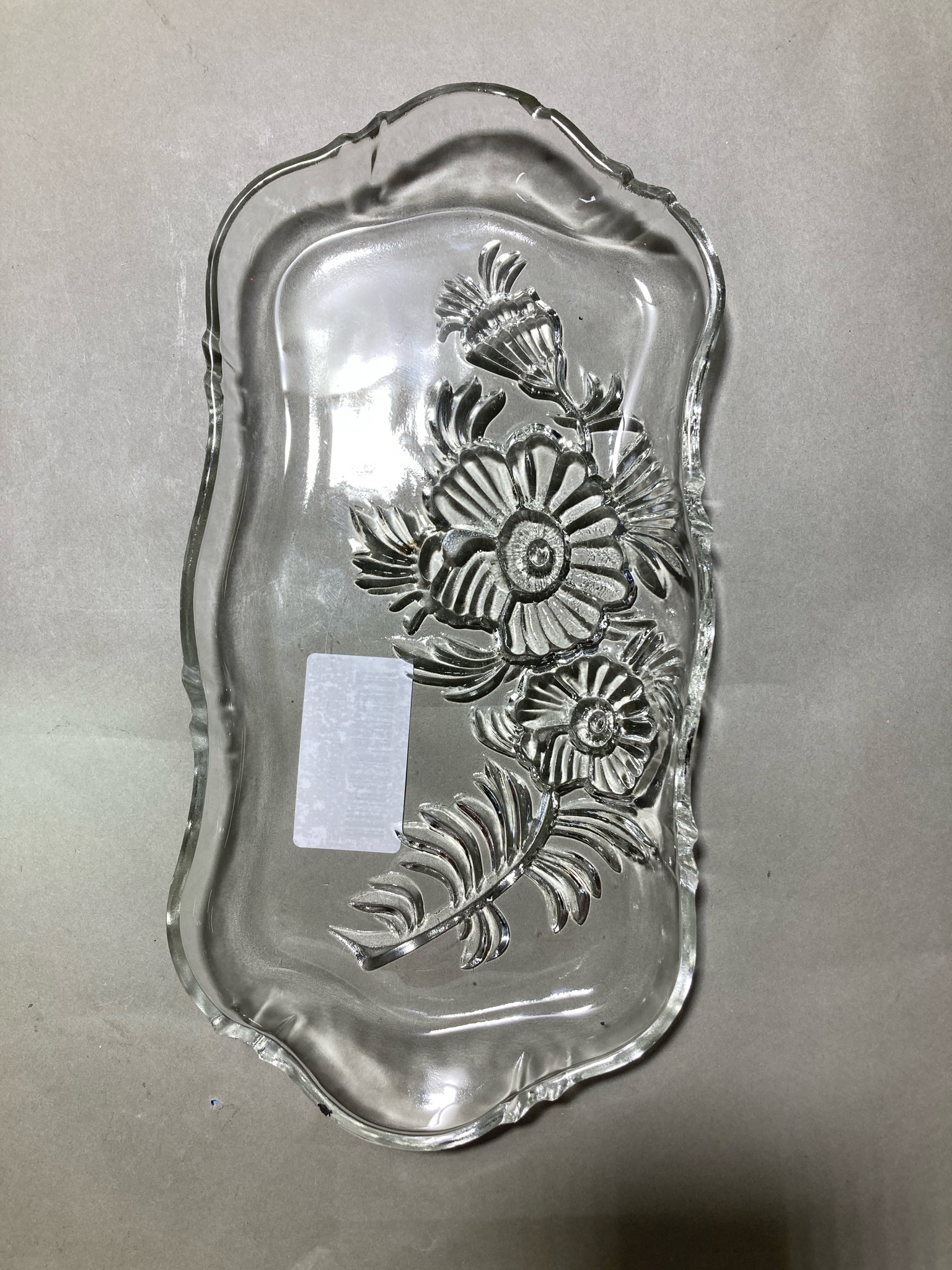 Clear Pressed Glass Serving Tray