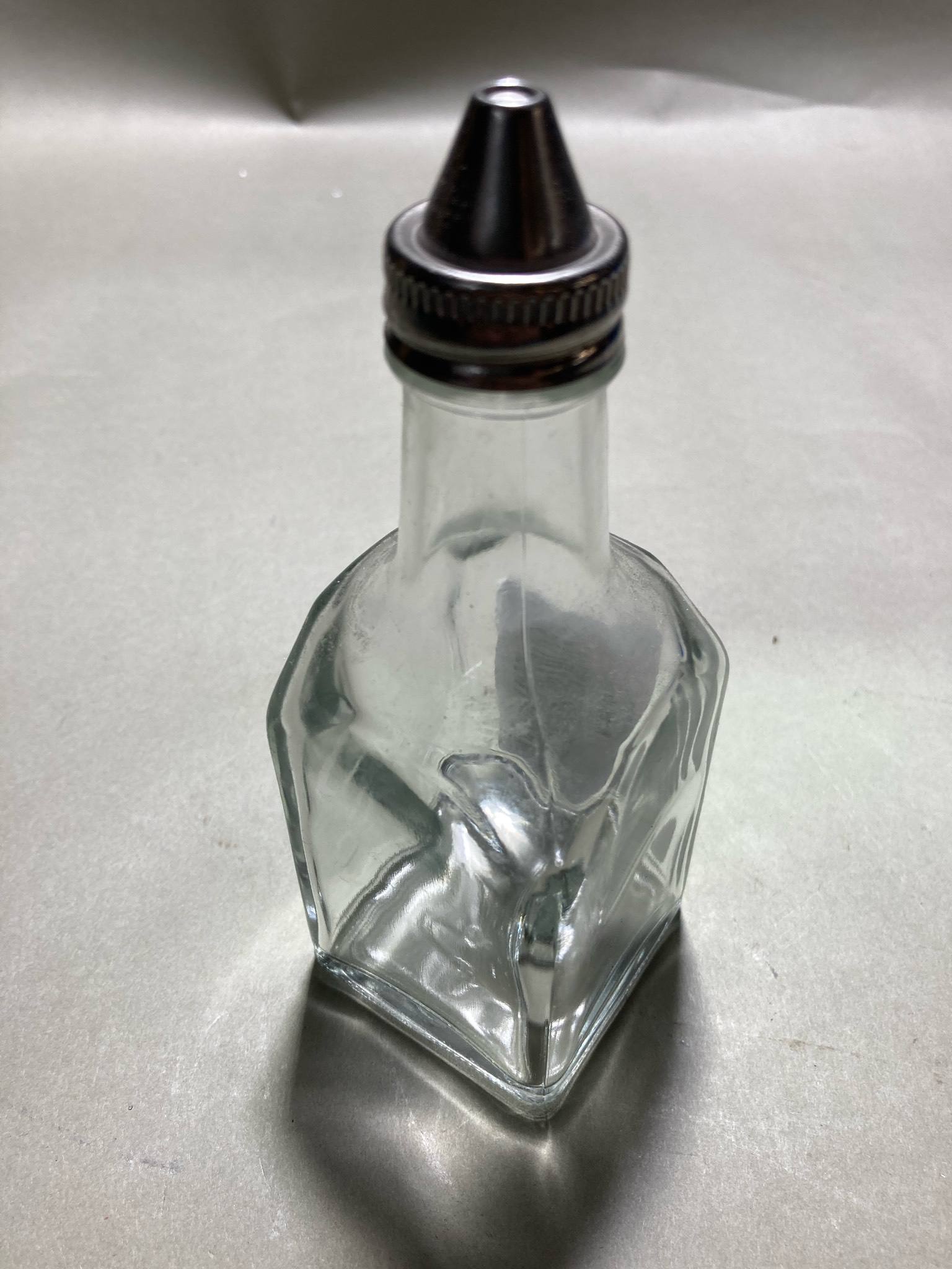 Clear Twisted Glass Oil Pour Bottle