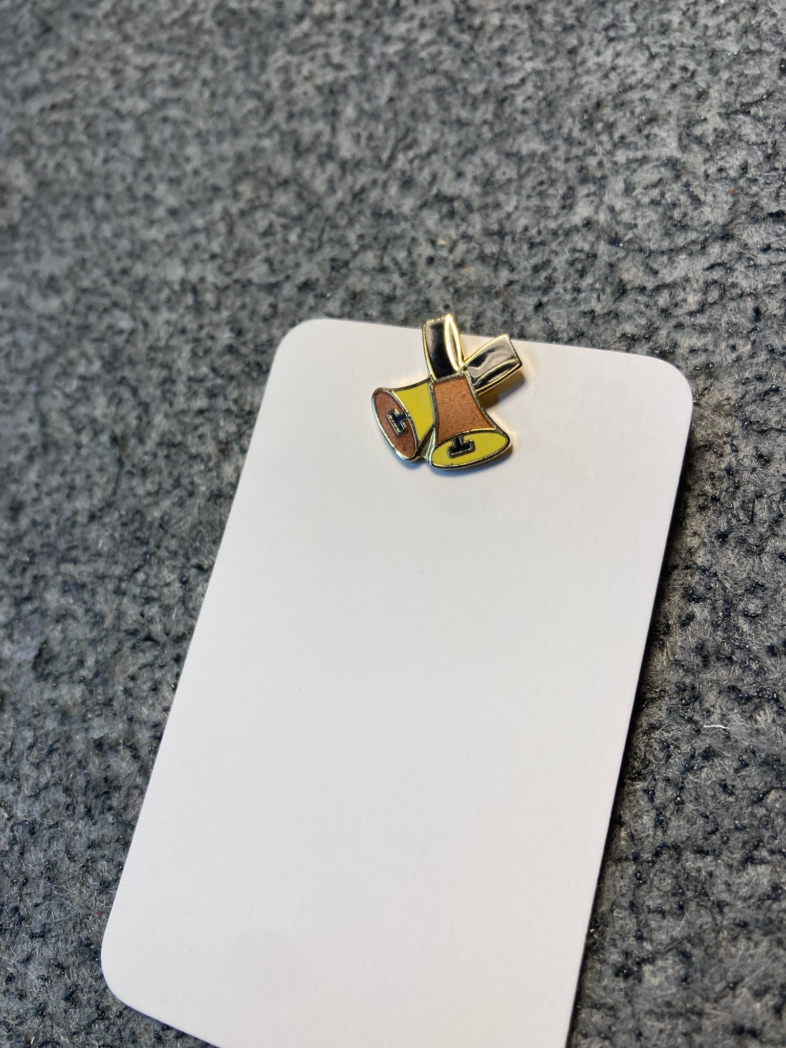 Gold Tone Enamel Bell Lapel Pin
