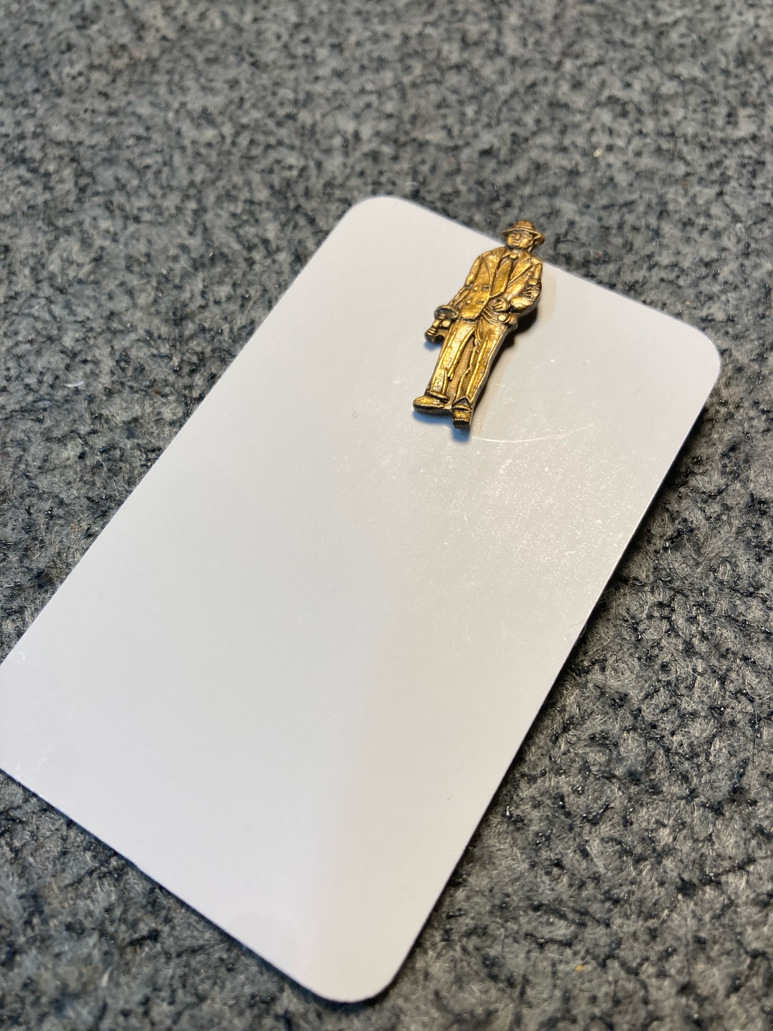 Vintage Gold Tone Figure Lapel Pin