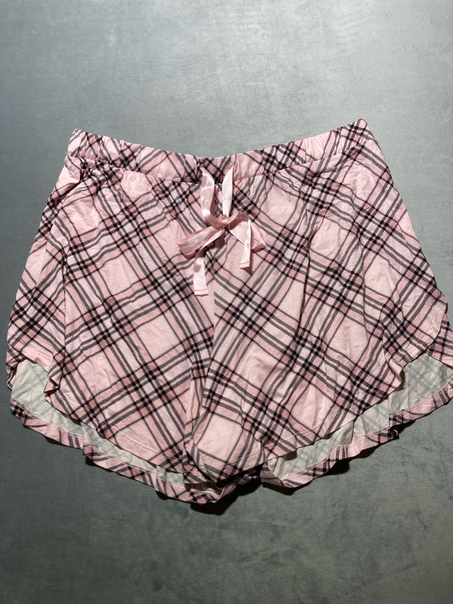 Live Well Light Pink Plaid Rayon Blend Pajama Shorts Size 22/24W
