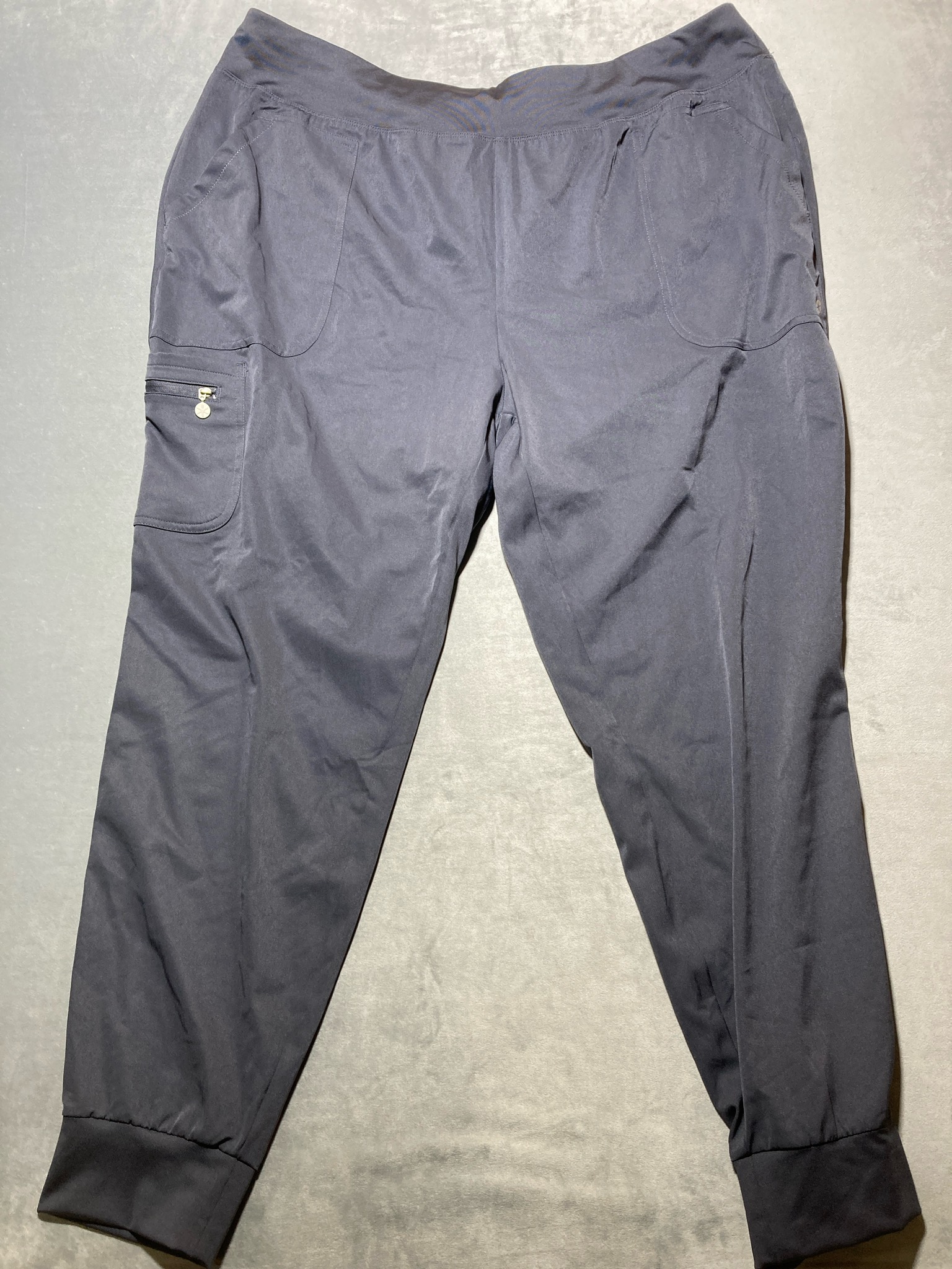 Beyond Scrubs Dark Navy Polyester-Spandex Scrub Pants Size 2X