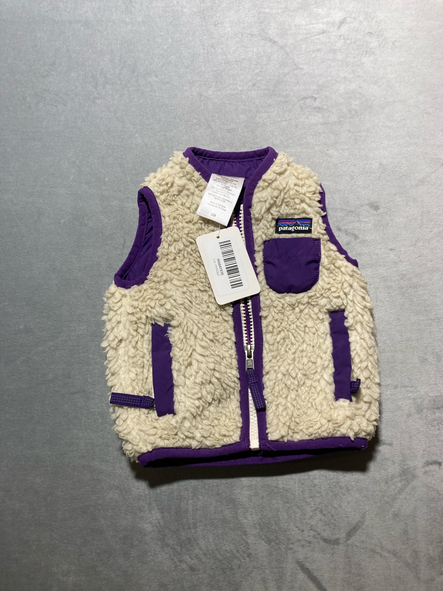 Patagonia Cream Polyester Sherpa Vest Size 3M
