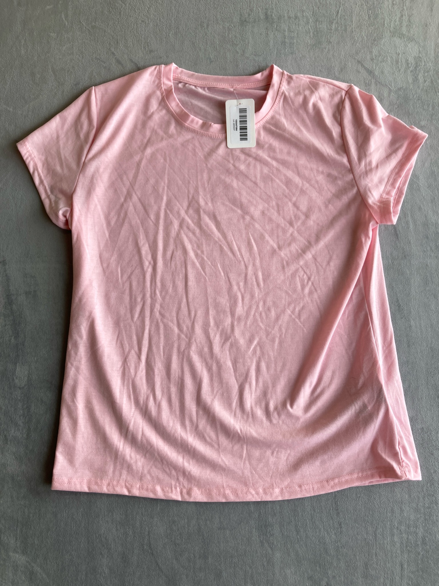 Light Pink Polyester Blend T-Shirt Size XL