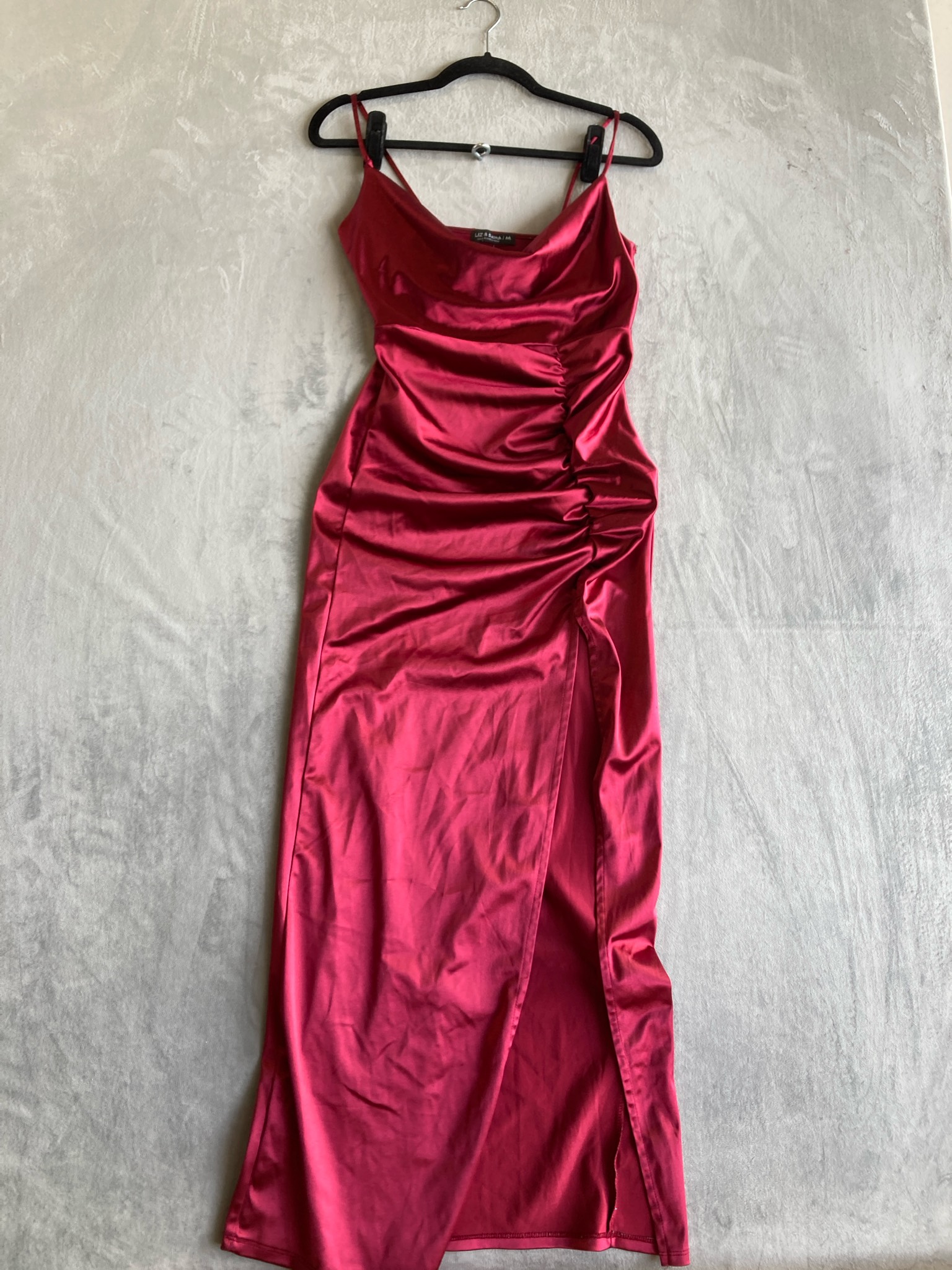 Liz & Sara Fuchsia Satin-Like Slip Dress Size M