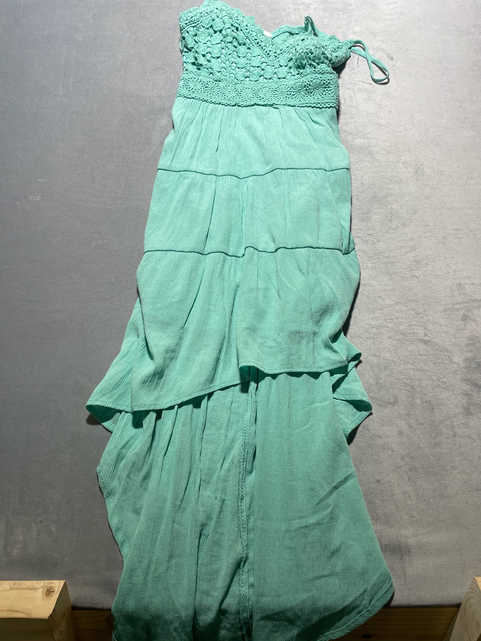 No Boundaries Aqua Rayon Blend lace detail dress size small