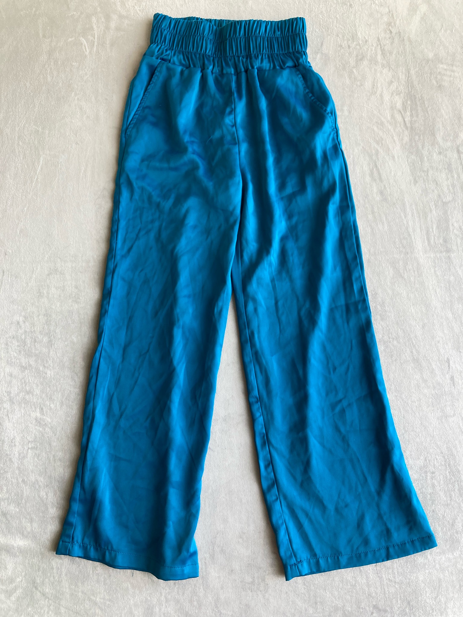 Sincerely Jules Teal Lightweight Woven Wide-Leg Pants Size Small