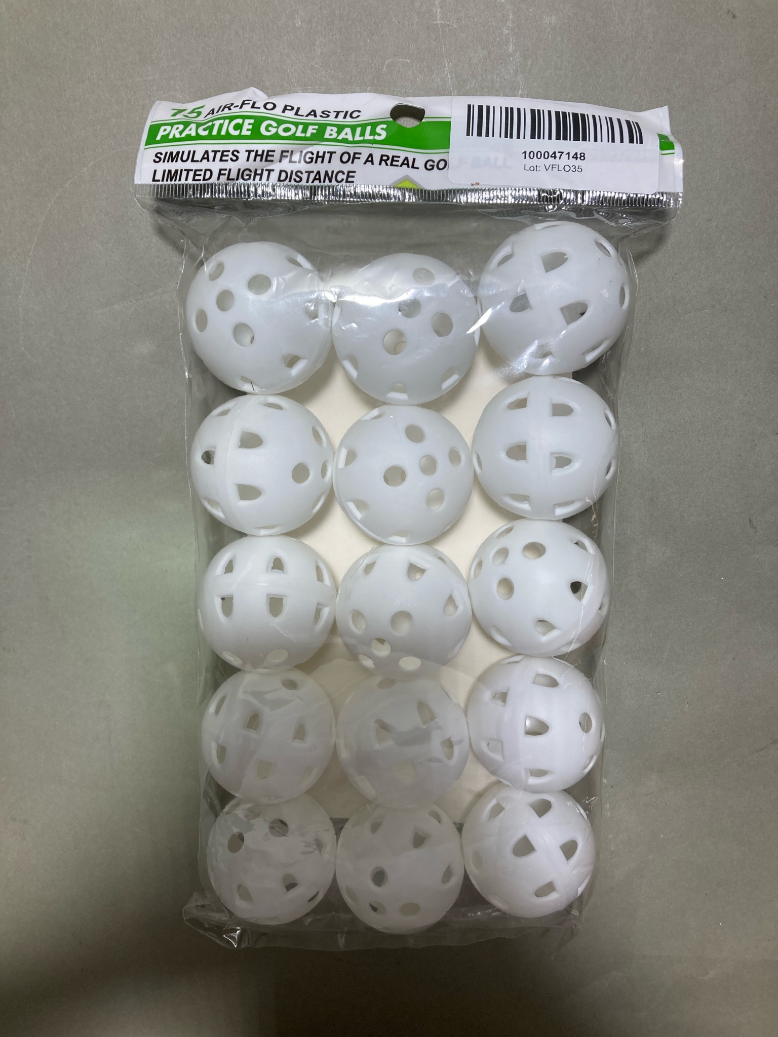 Club Champ White Perforated Plastic Practice Golf Balls