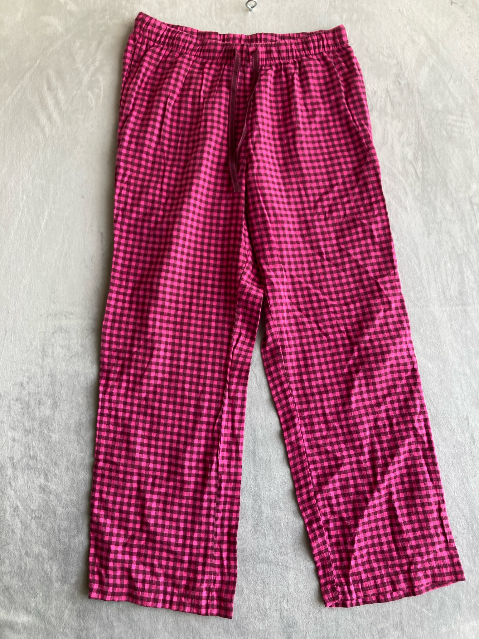 Joyspun Hot Pink Gingham Brushed Pajama Pants Size M (8-10)