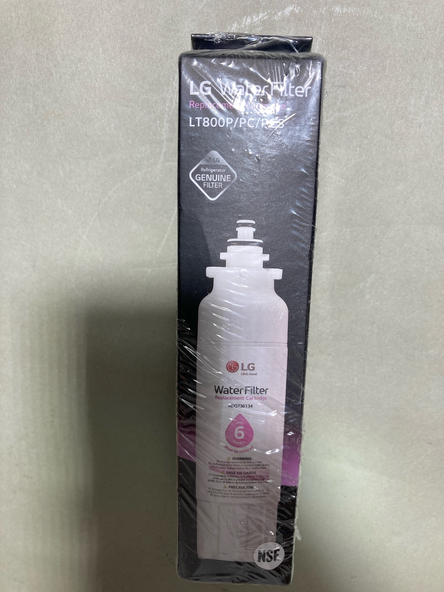 LG White Replacement Water Filter Cartridge Size LT800P/PC/PCS