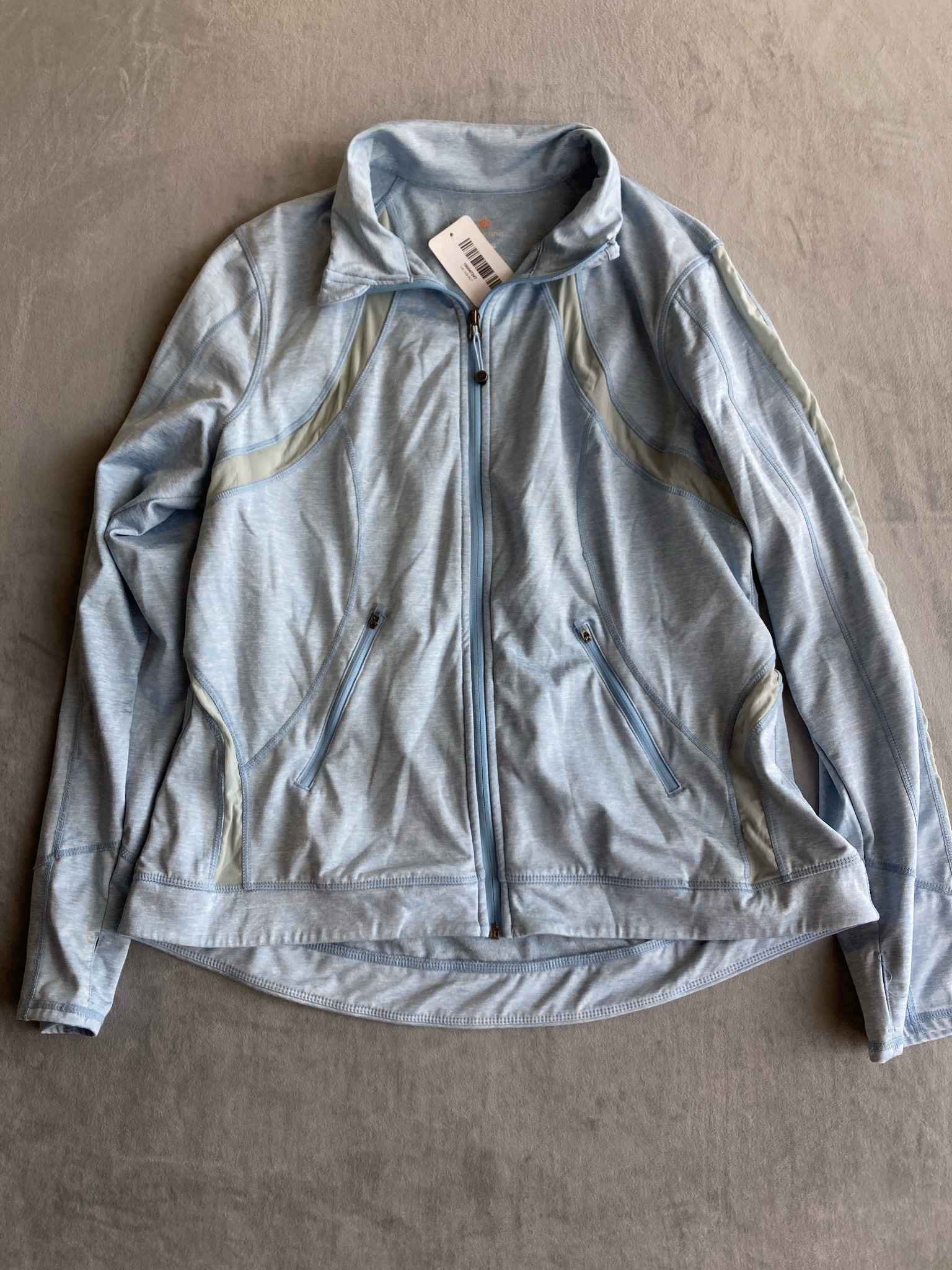 Tangerine Light Blue Heather Knit Full-Zip Jacket Size XXL/XXG