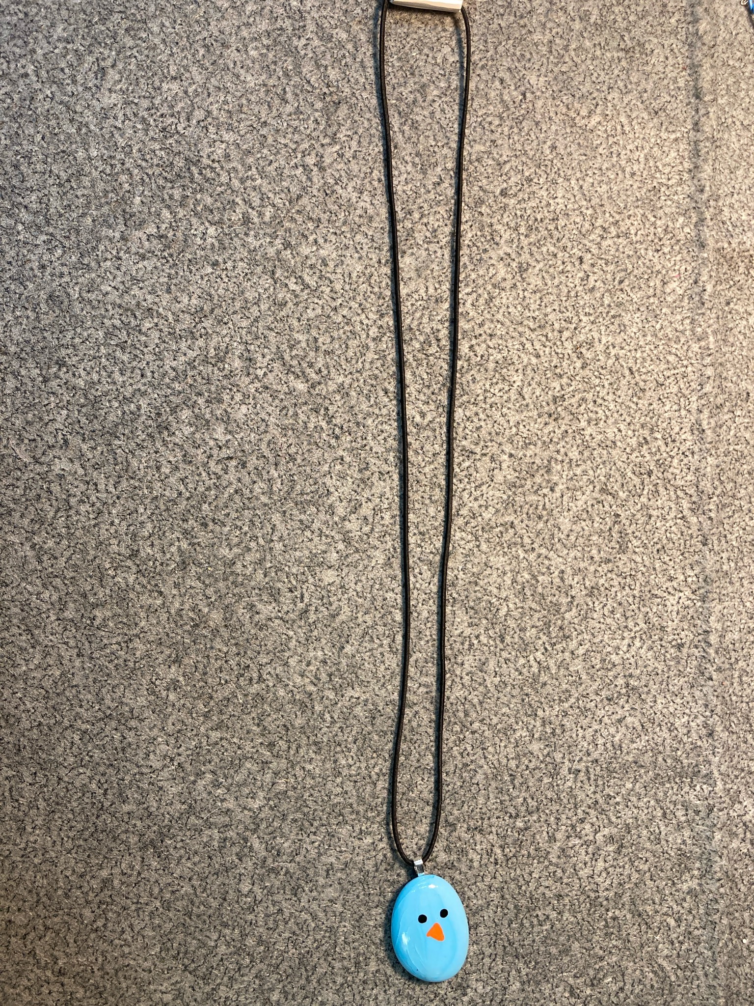 Light Blue Chick Pendant Necklace