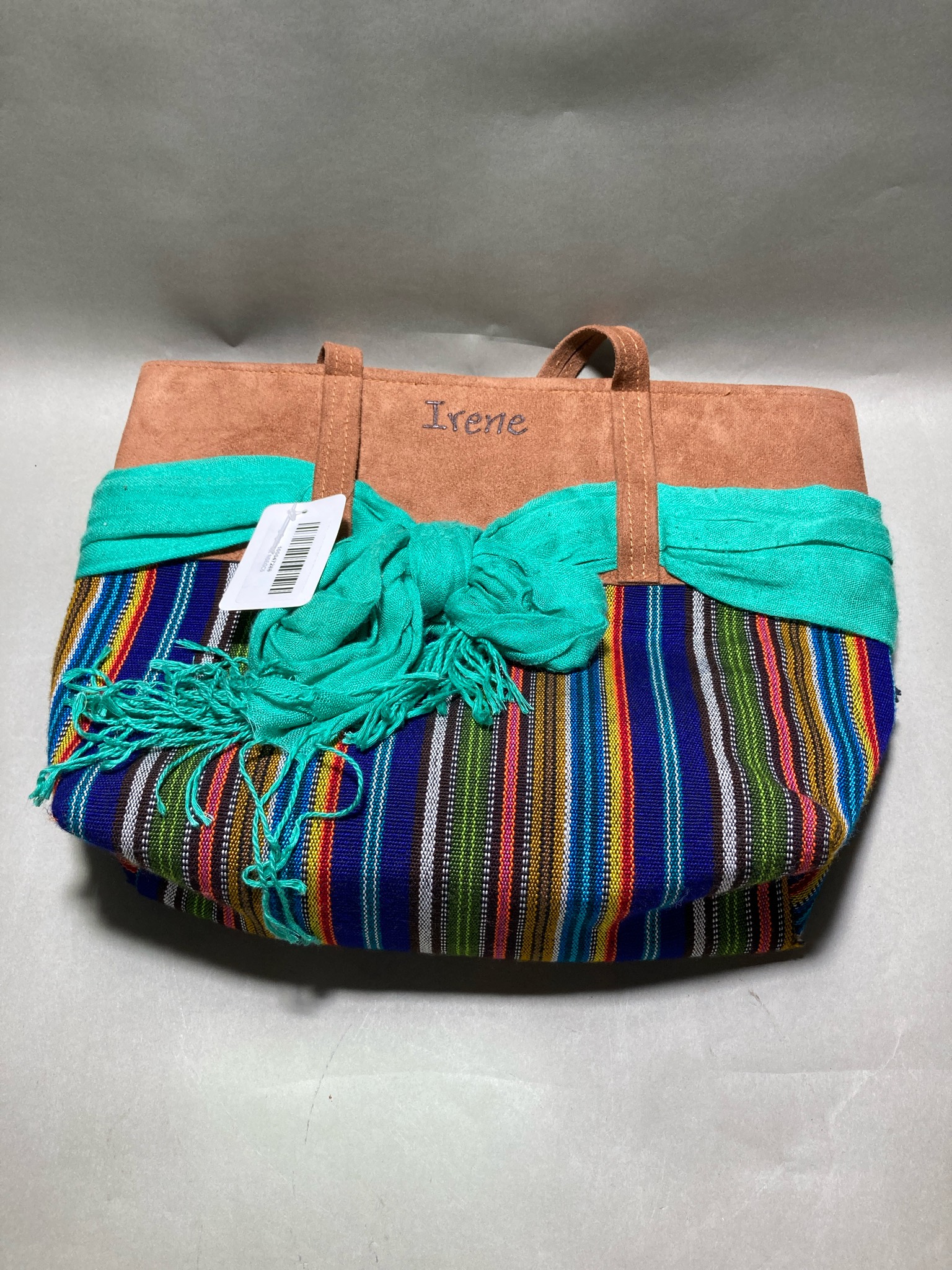Multicolor Striped Woven Tote