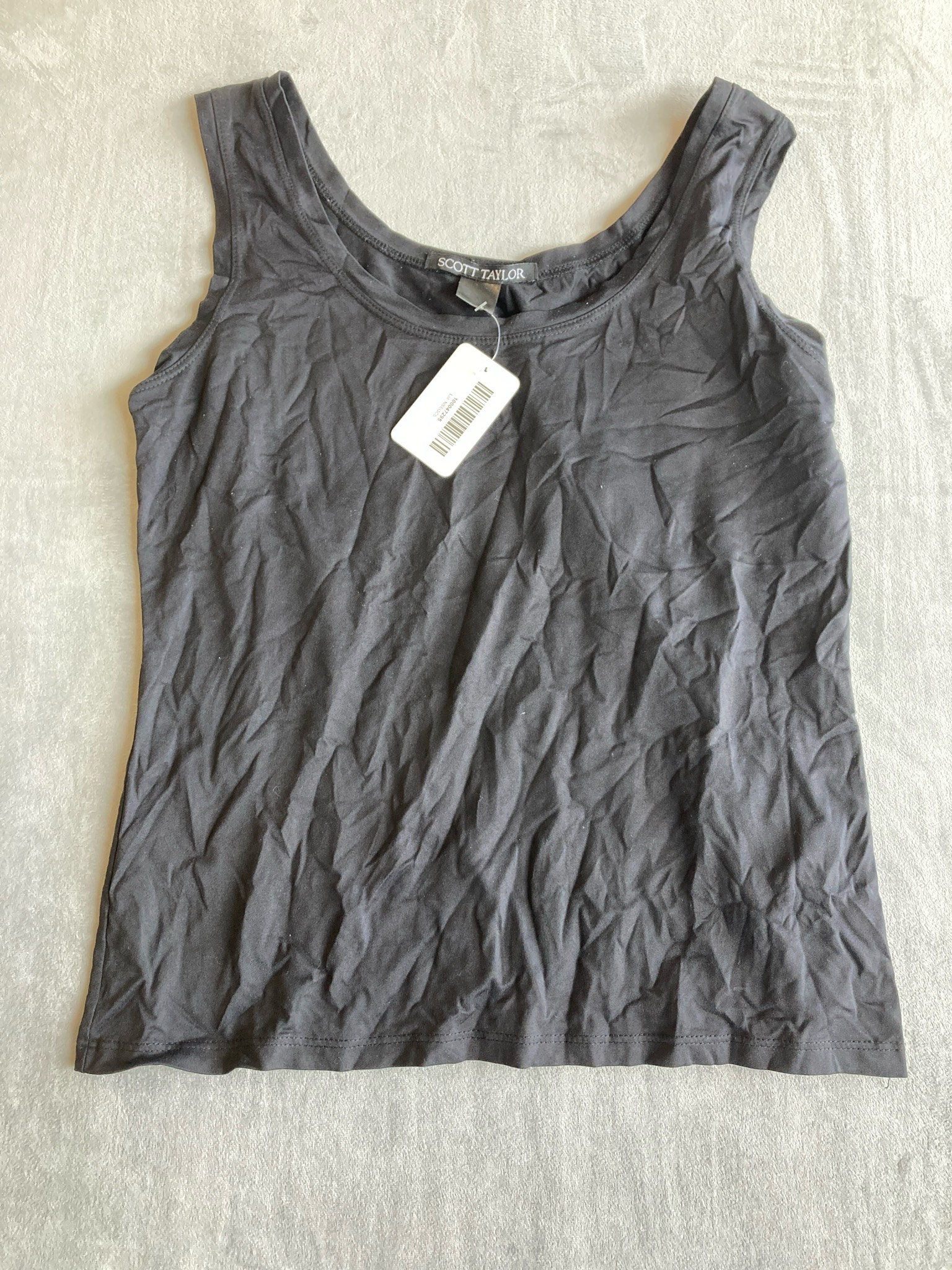 Scott Taylor Black Knit Jersey Tank Top