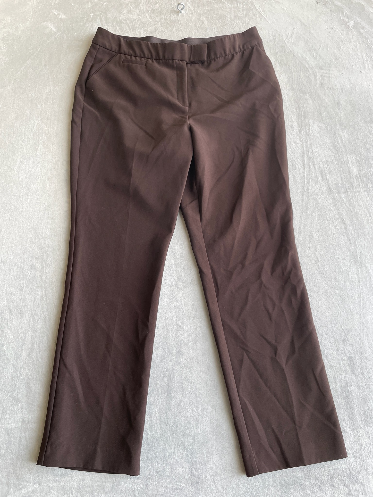 INVESTMENTS Brown Polyester-Spandex Dress Pants Size 16R