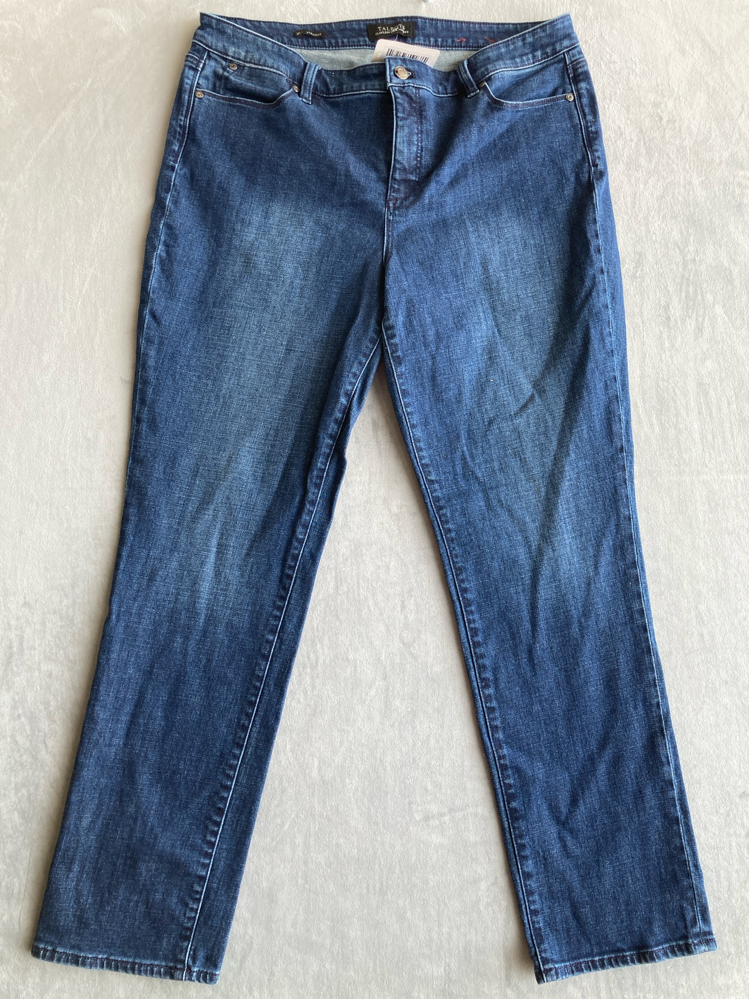 Talbots Medium Blue Denim Straight-Leg Jeans Size 16L