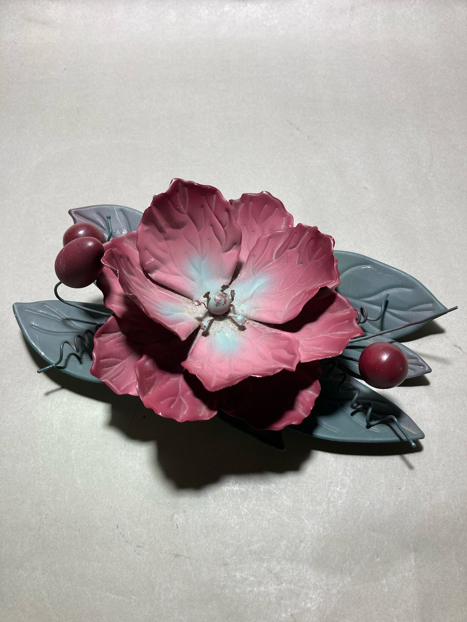 Pink Painted Metal Wall Sconce
