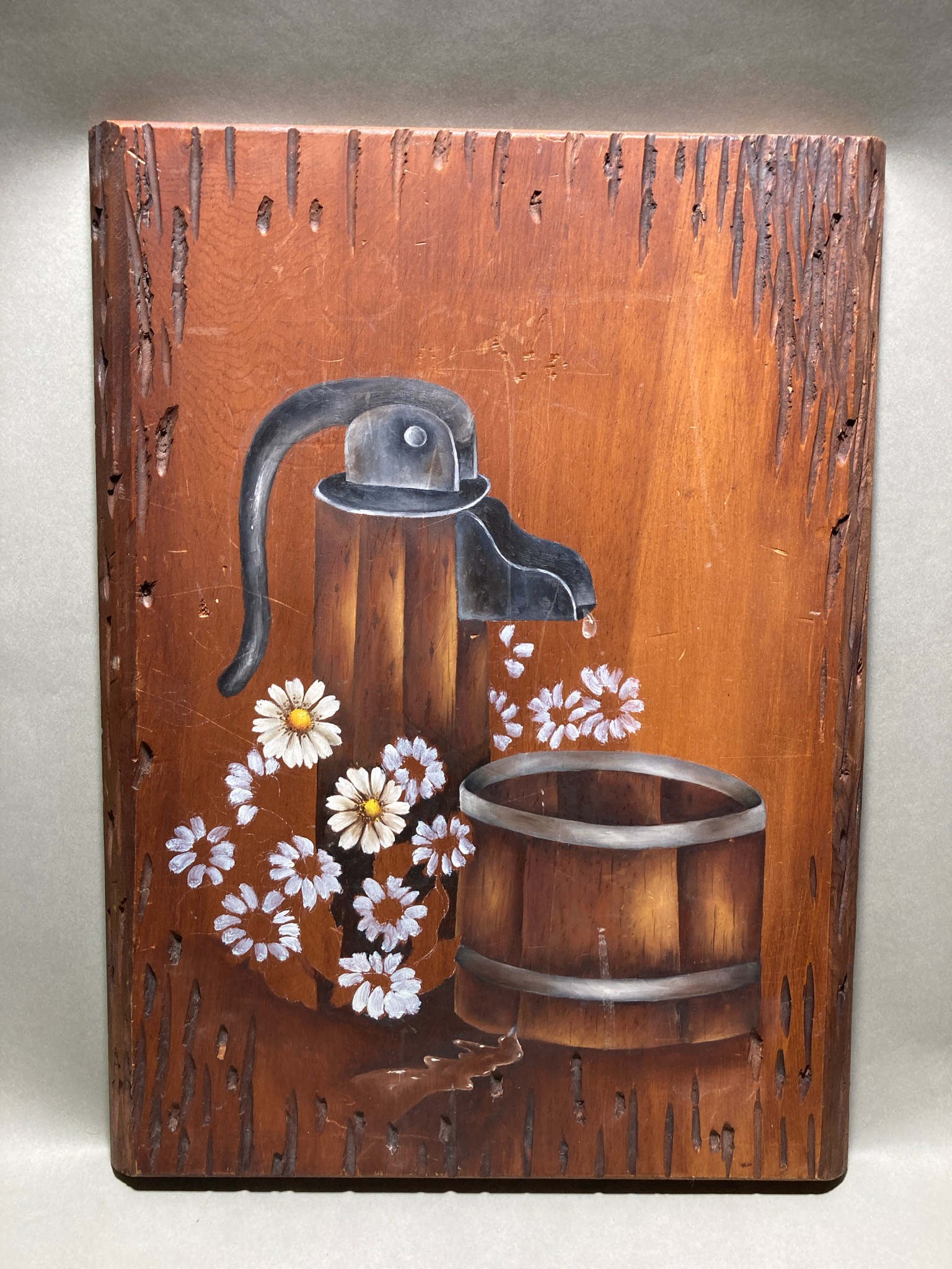 UNITED Brown Hand-Painted Wood Wall Plaque