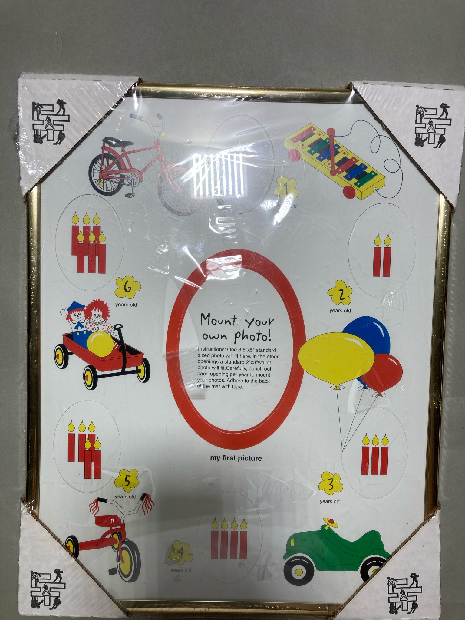 Gold Multi-Photo Baby Frame Size 3.5x5