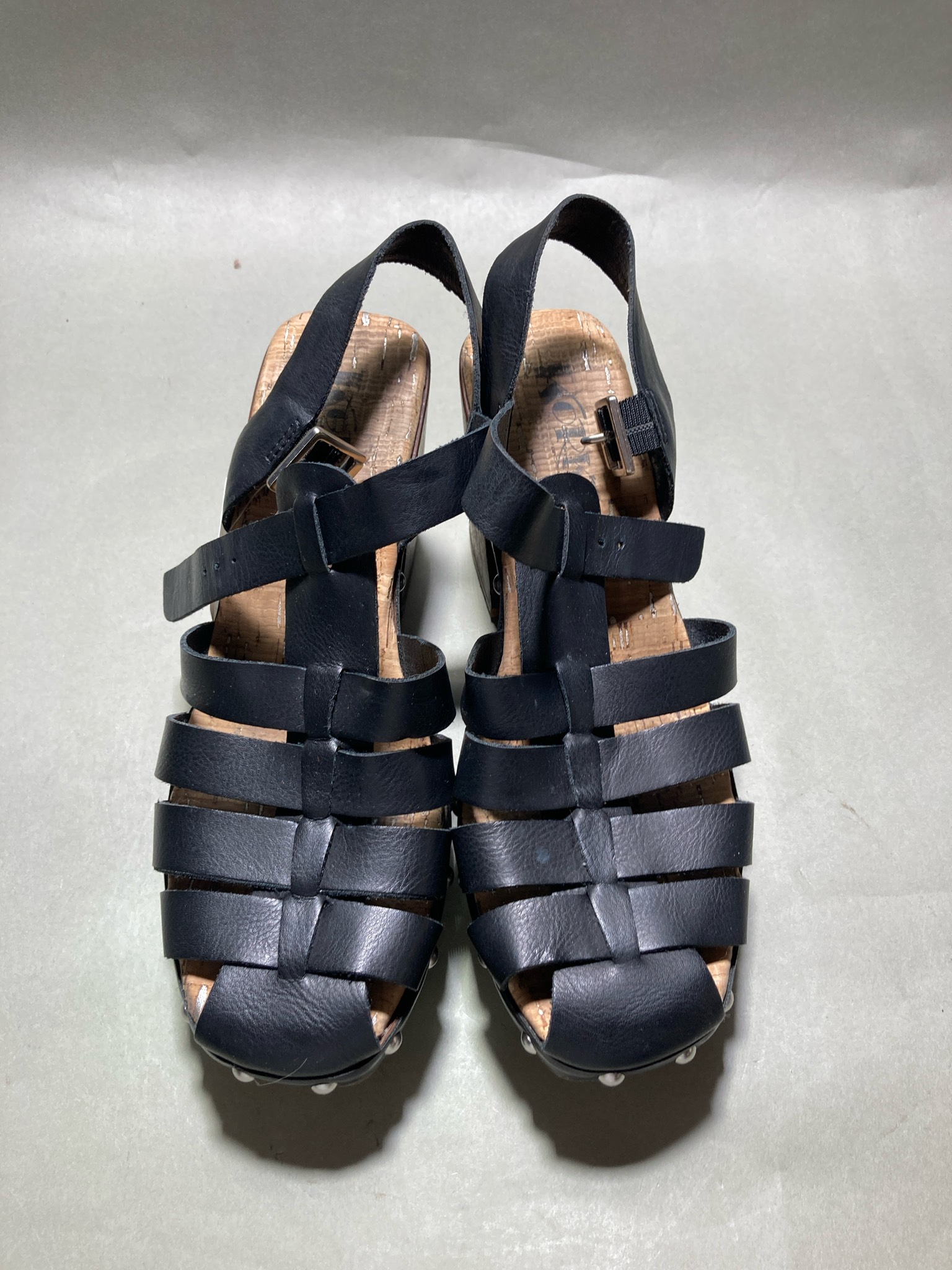 OTBT Black Strappy Wedge Sandals