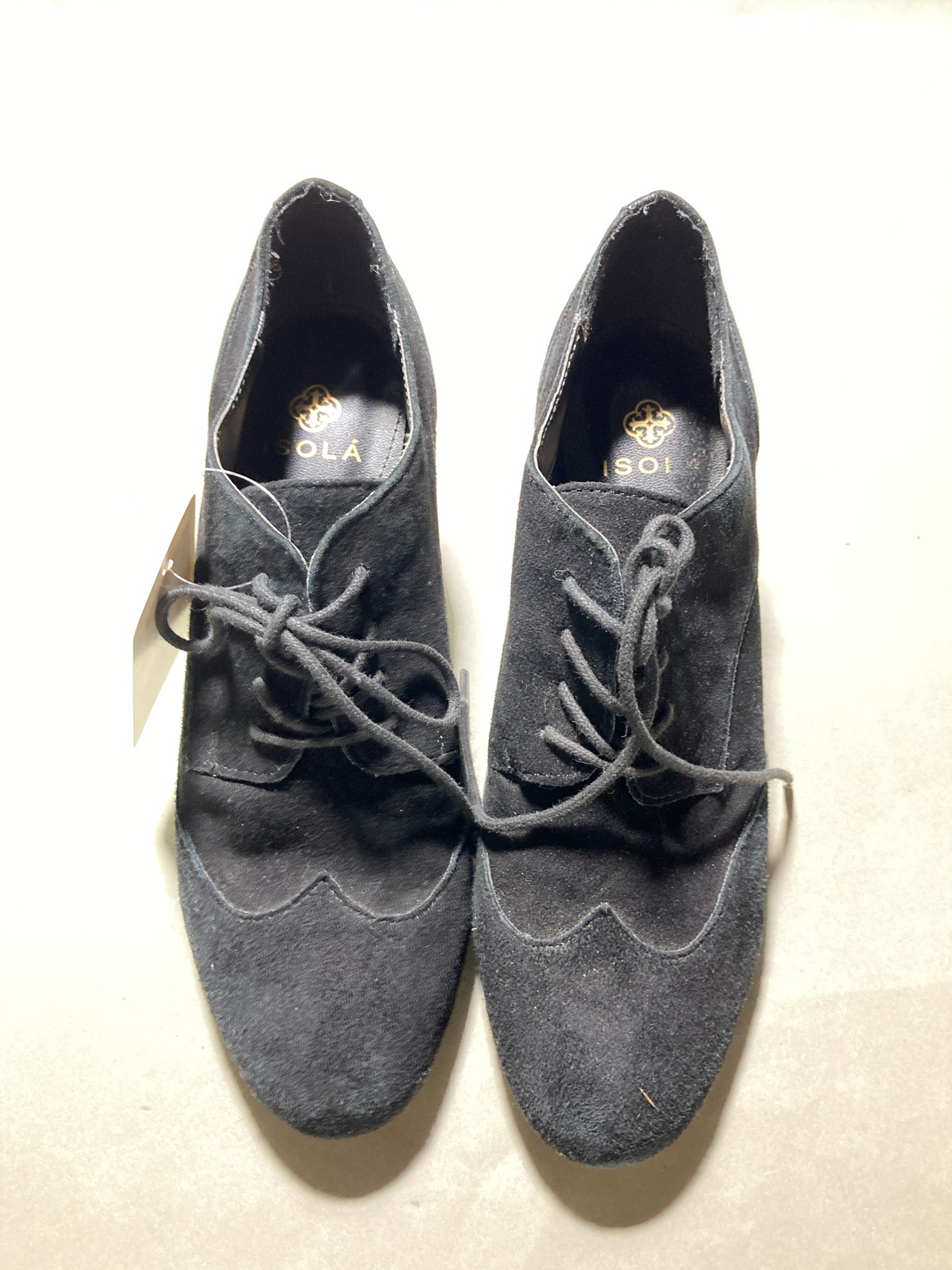 ISOLA Black Lace-Up Oxford Flats