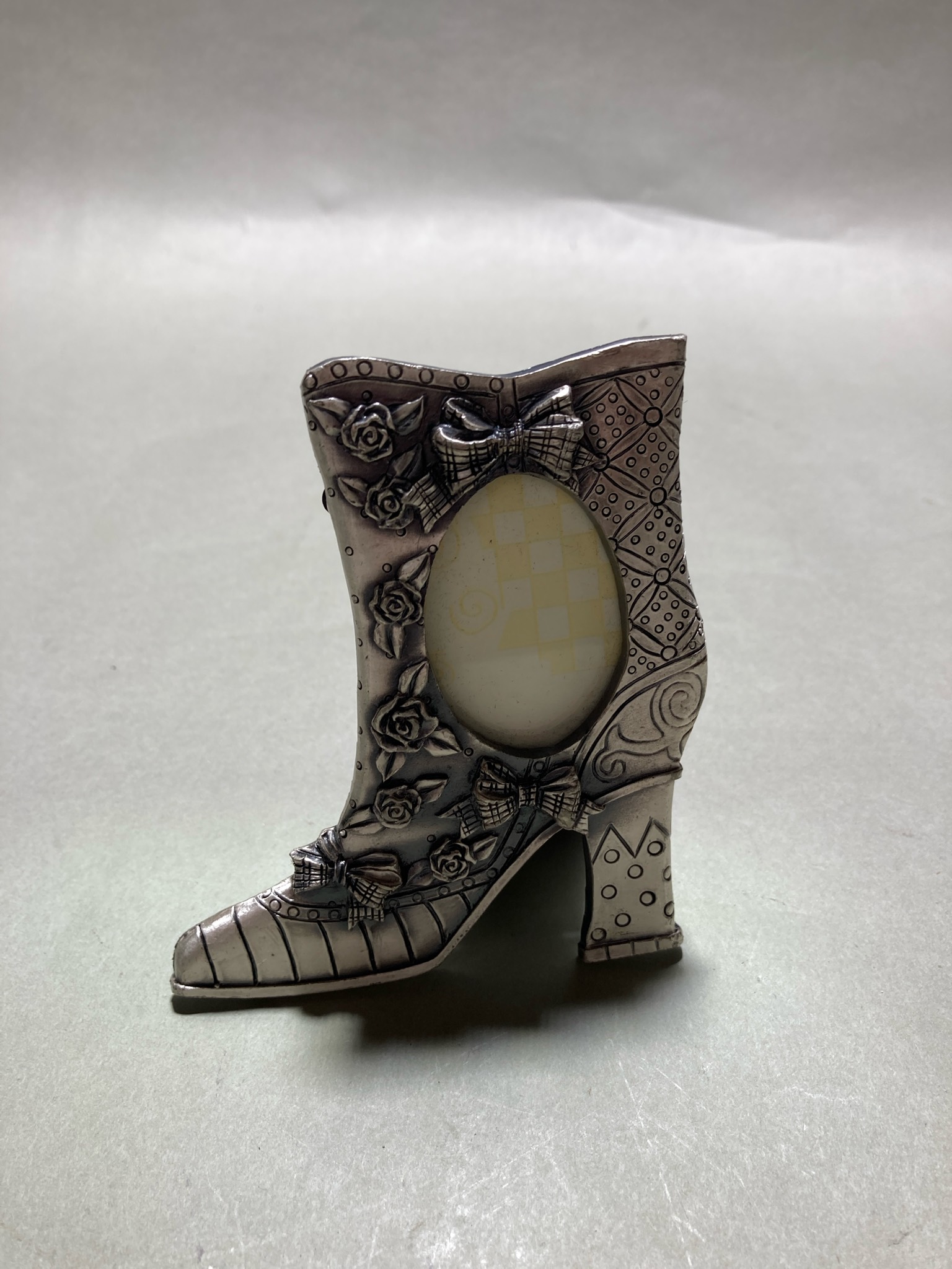 Silver Boot-Shaped Photo Frame