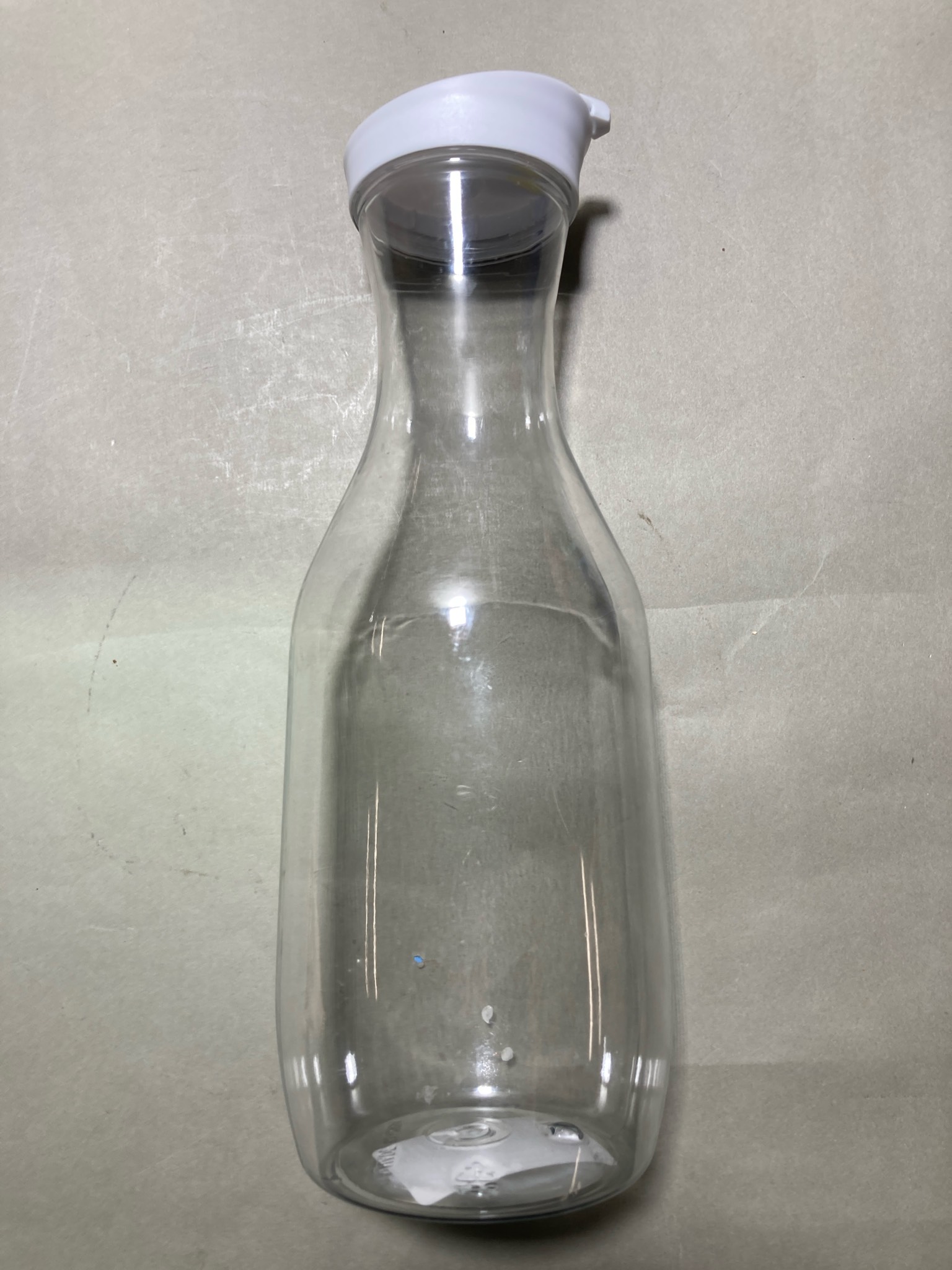 Clear Hourglass Carafe - White Flip Lid