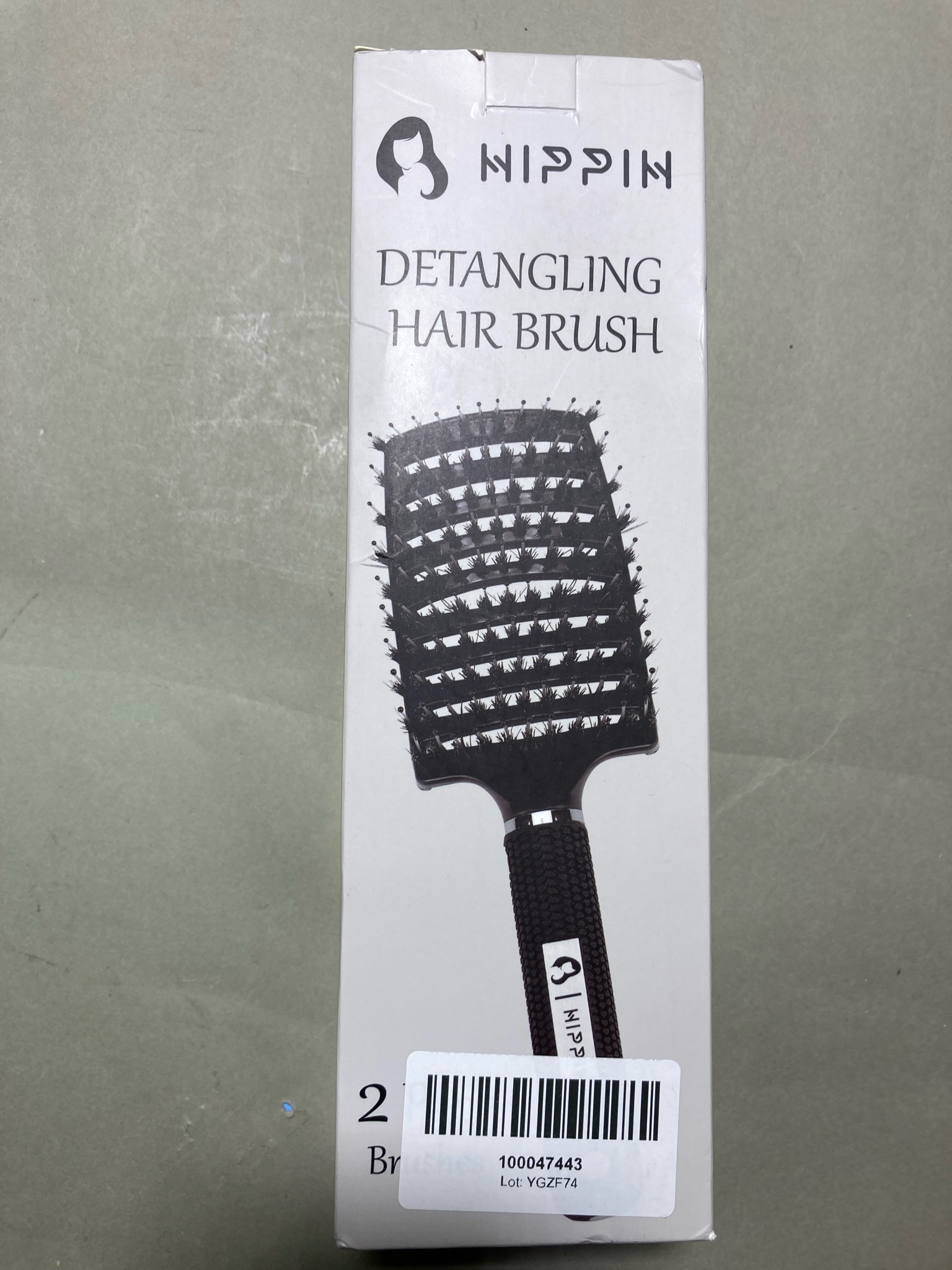 HIPPIH Black Vented Paddle Detangling Brush Size 10 x 3 x 1.4 inch