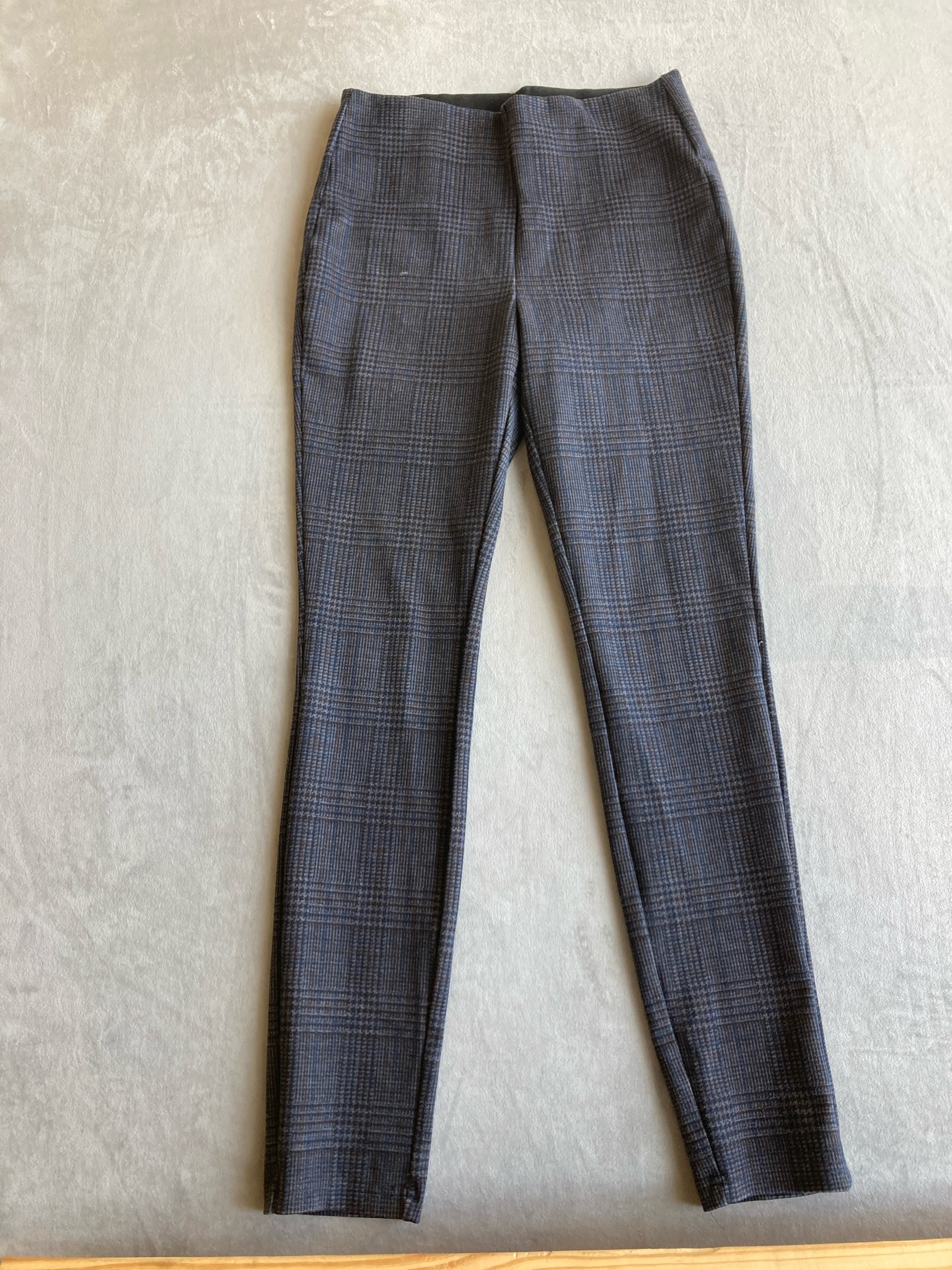 ONE5ONE Charcoal Glen Plaid Ponte Knit Pants Size S