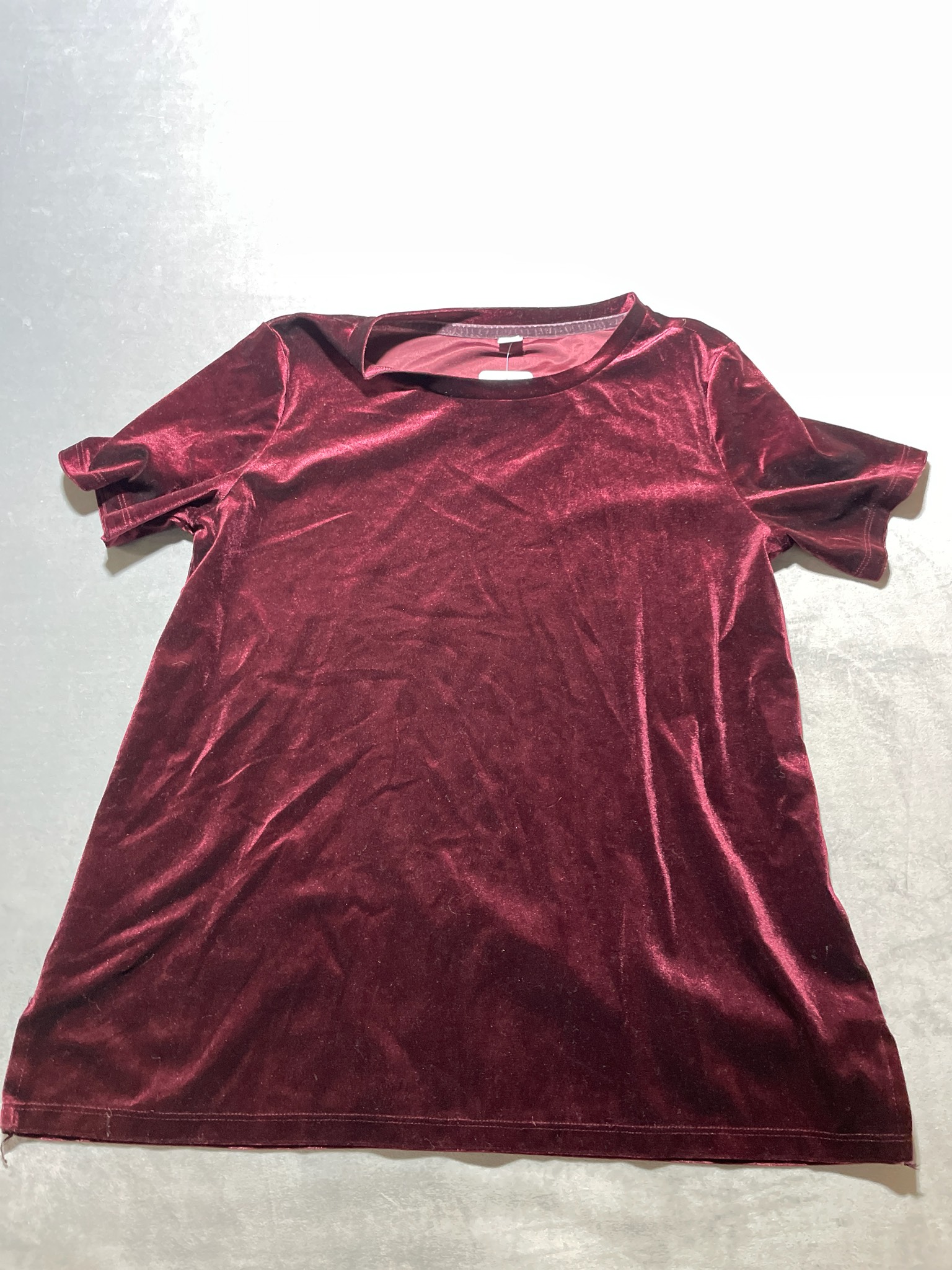 Old Navy Burgundy Velvet Short Sleeve Top Size M
