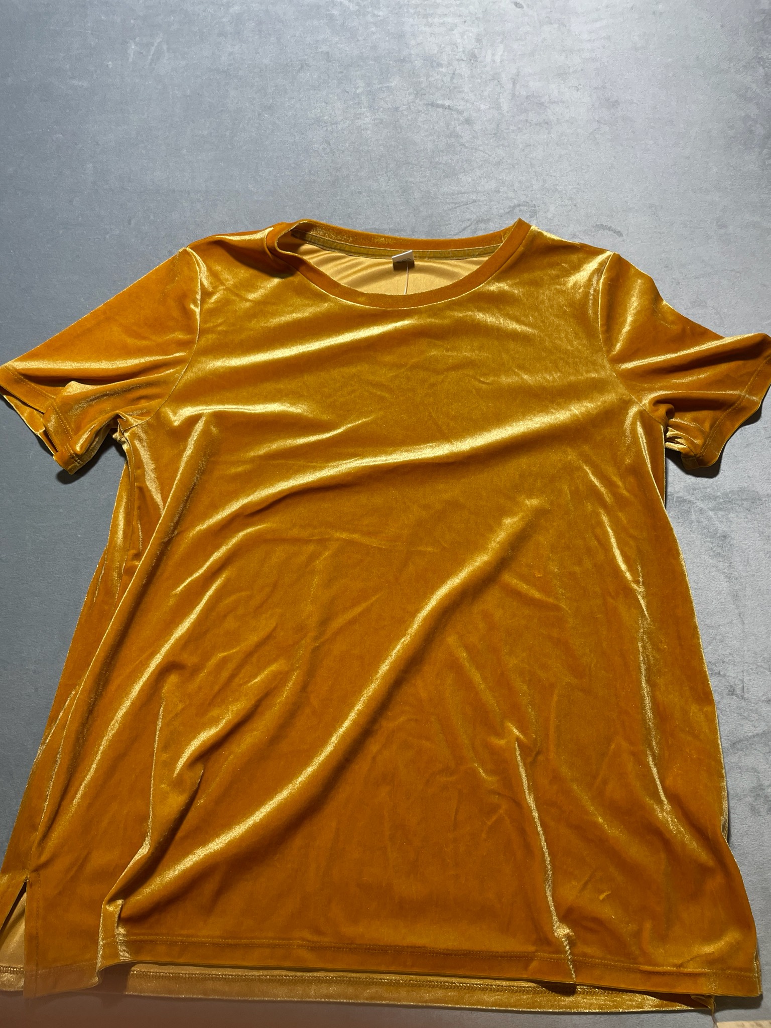 Old Navy Mustard Yellow Velvet Top Size M